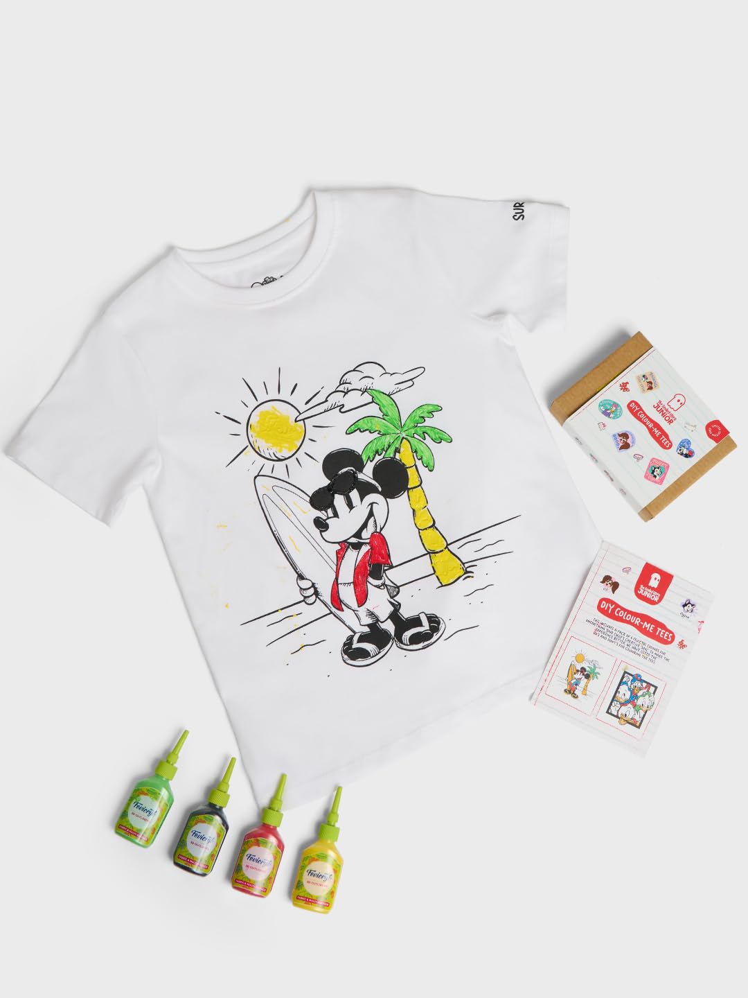 The Souled Store Official Mickey Mouse: Magic Adventure Boys Short Sleeves Round Neck White Graphic Printed Cotton T-Shirts