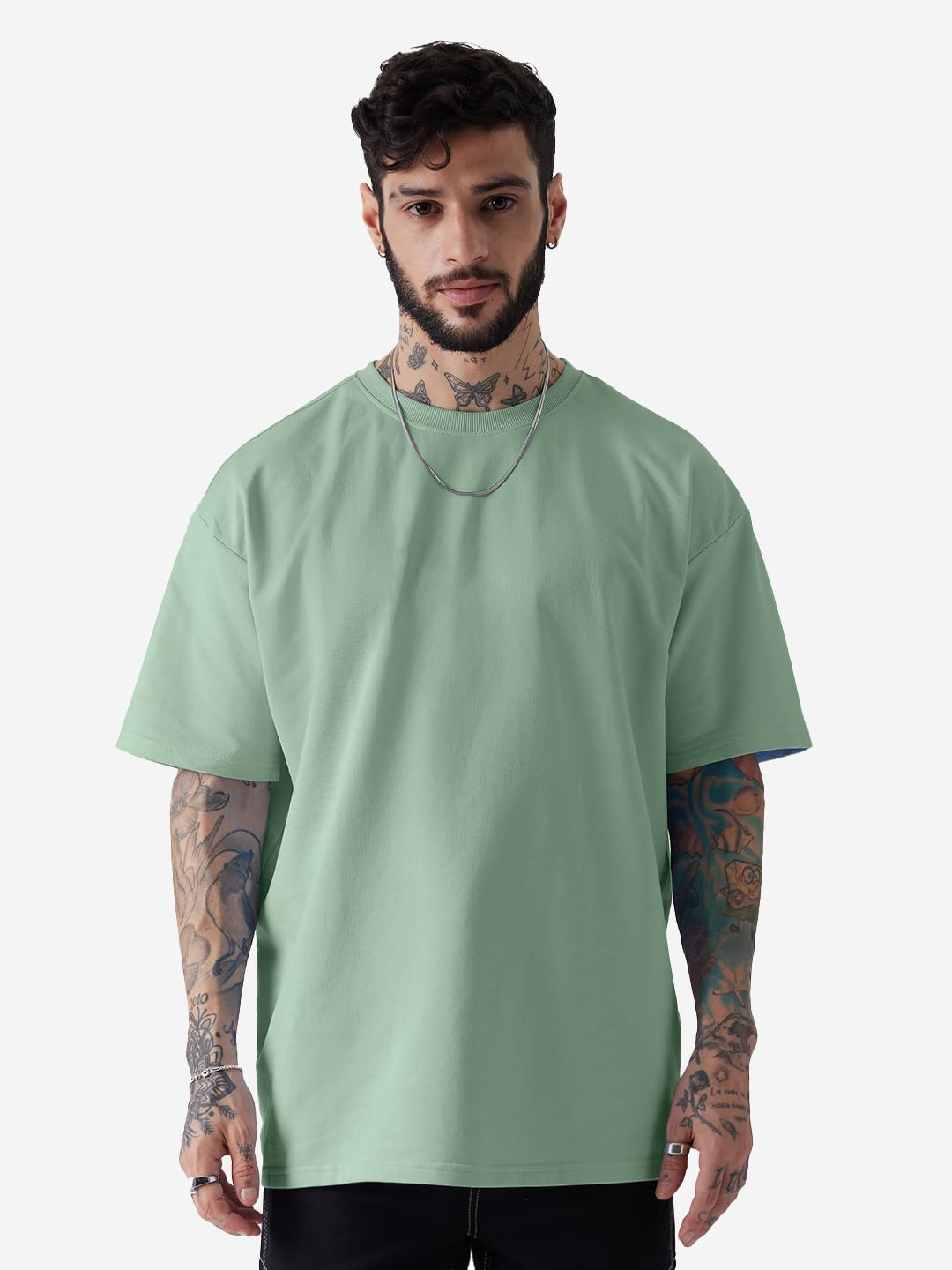 The Souled StoreSolids: Jade GreenOversized T-Shirts
