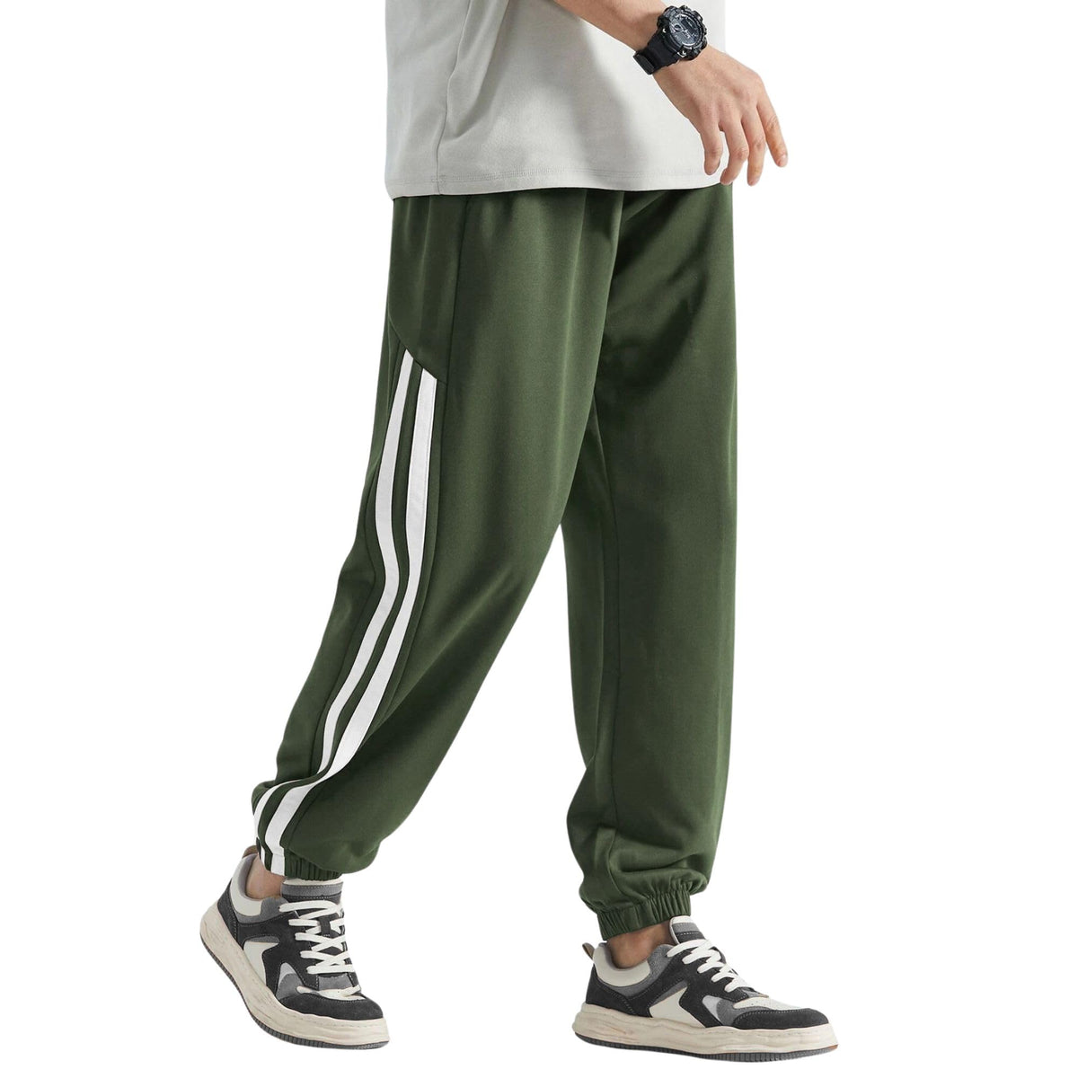 Nobero MenS Loose Sweatpants (1M-Bwjg-R0145_Olive Green