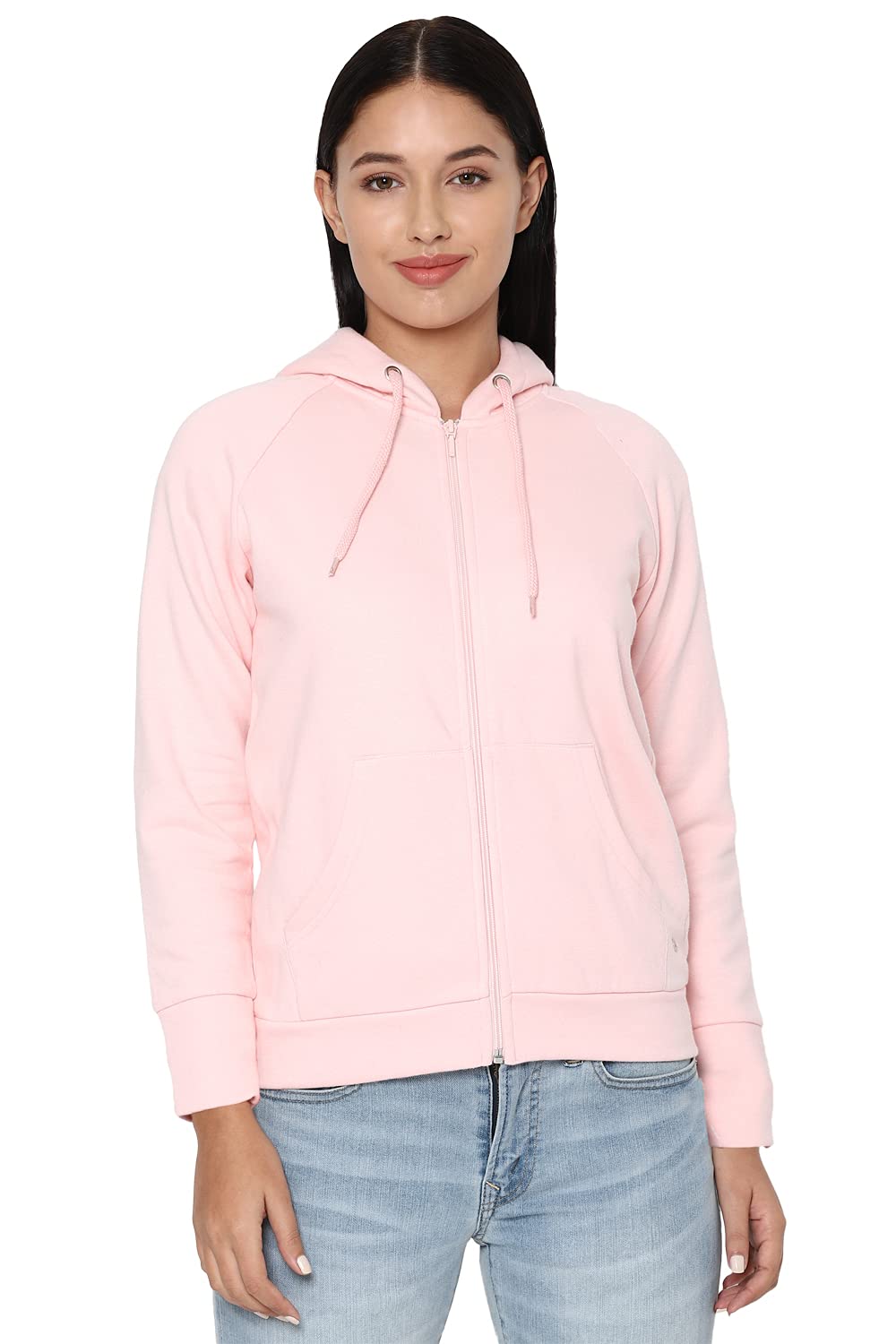 Allen Solly Women Solid Polyester Hooded Hoodie