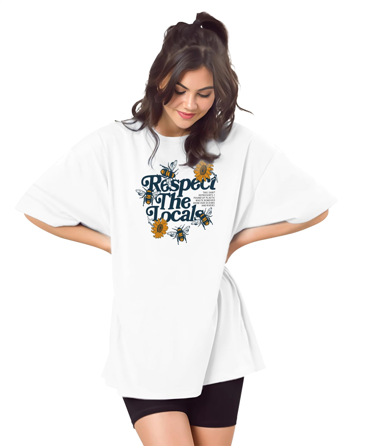 SHODOX Bio-Washed Anti Bacterial 100% Pure Cotton Womens Oversized Aesthetic Premium Printed T-Shirt | Cozy Soft, Less Wrinkles