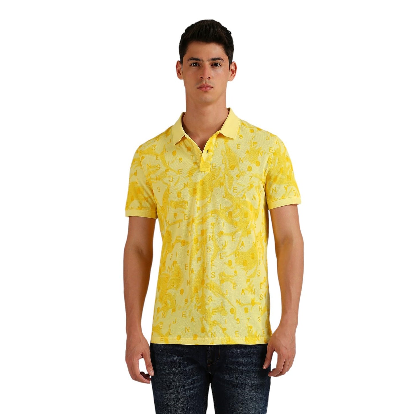 Pepe Jeans MenS Letter Print Regular Fit T-Shirt (Pm542189_Yellow