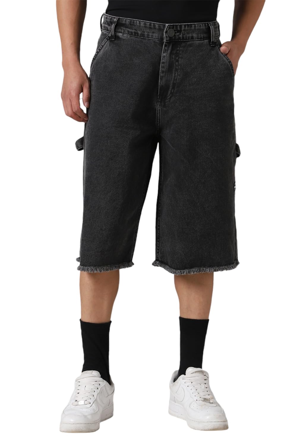 Hubberholme Men Cotton Washed Loose Fit Mid-Rise Casual Shorts