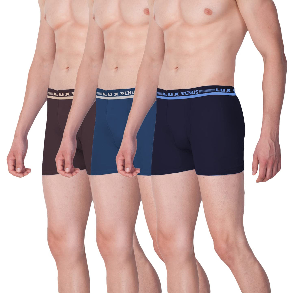 Lux Venus Pure Cotton Drawer For Men (Pack Of 3) Multicolour