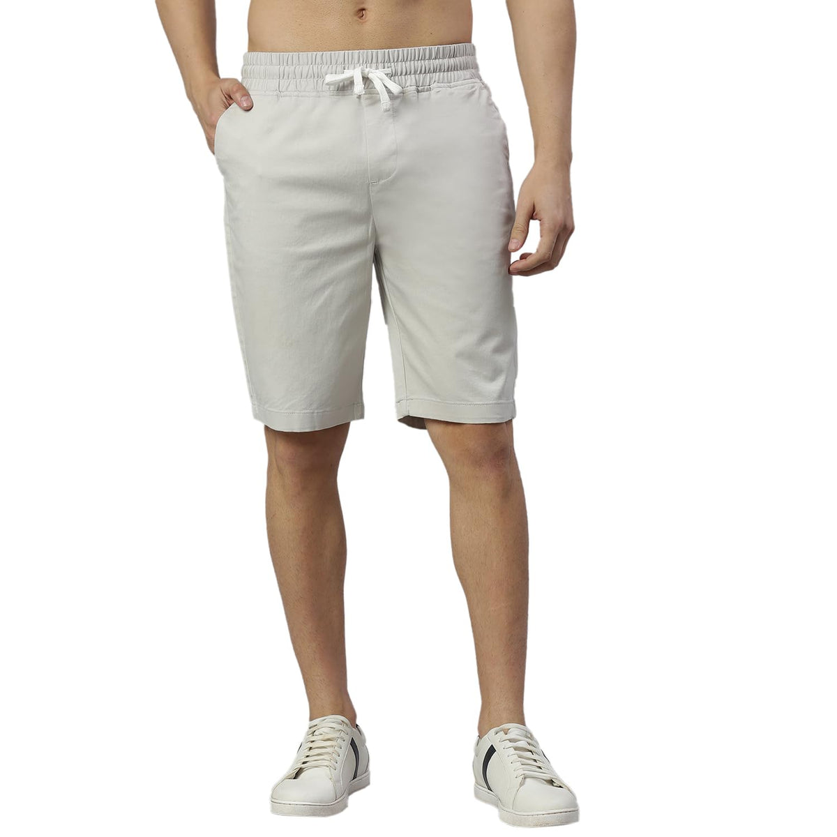 Thomas Scott Mens Solid Slim Fit Shorts Grey
