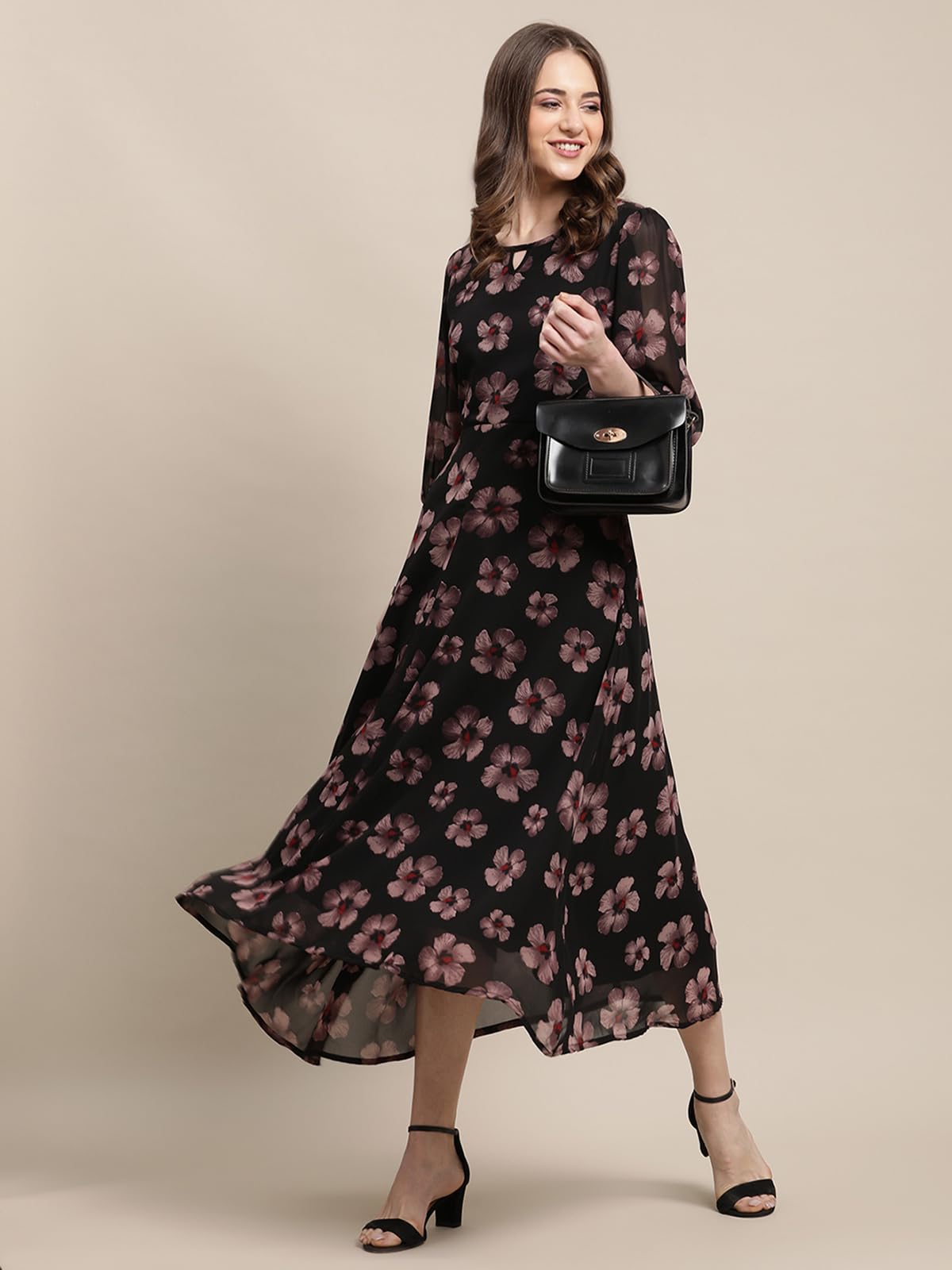 Tee Projekt Women Stylish Maxi Dress|Elegant Graceful Georgette Dress