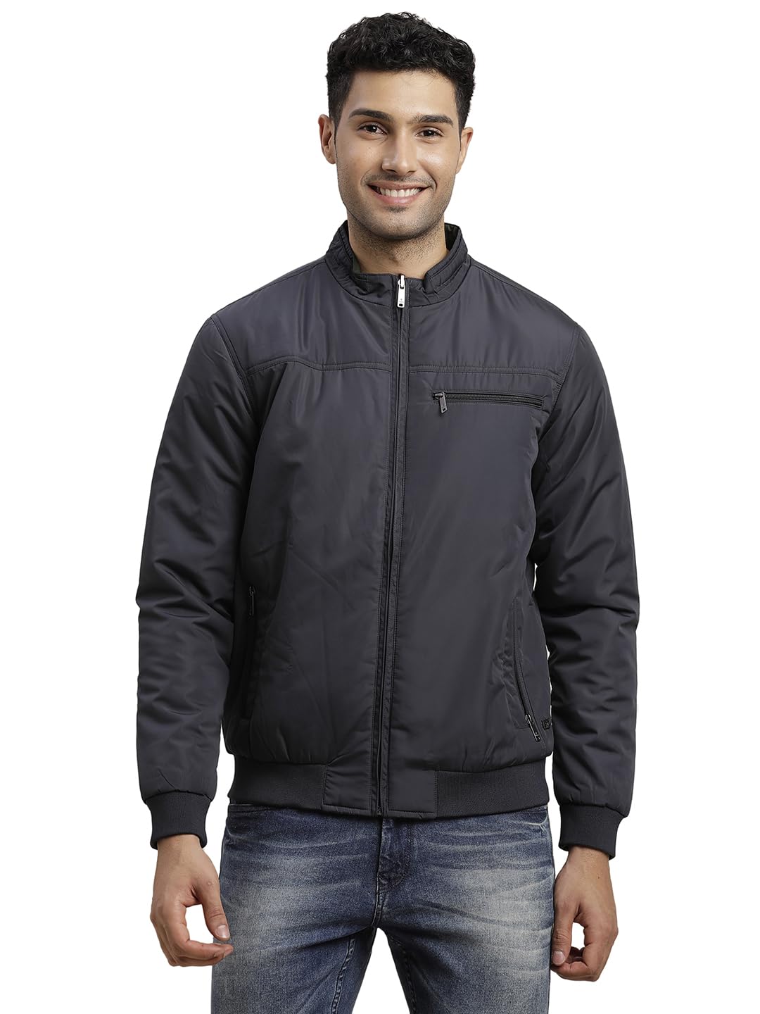 Turtle Men Polyster Solid Regular Fit Full Sleeve Navy & Green Reversible Windcheater Jacket