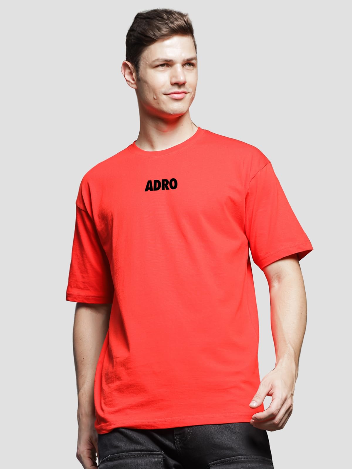 ADRO Oversize T Shirt for Men | Drop Shoulder Cotton T Shirt | Anime Oversize T-Shirt | Luffy T Shirt Gear 5| Trendy Front and B