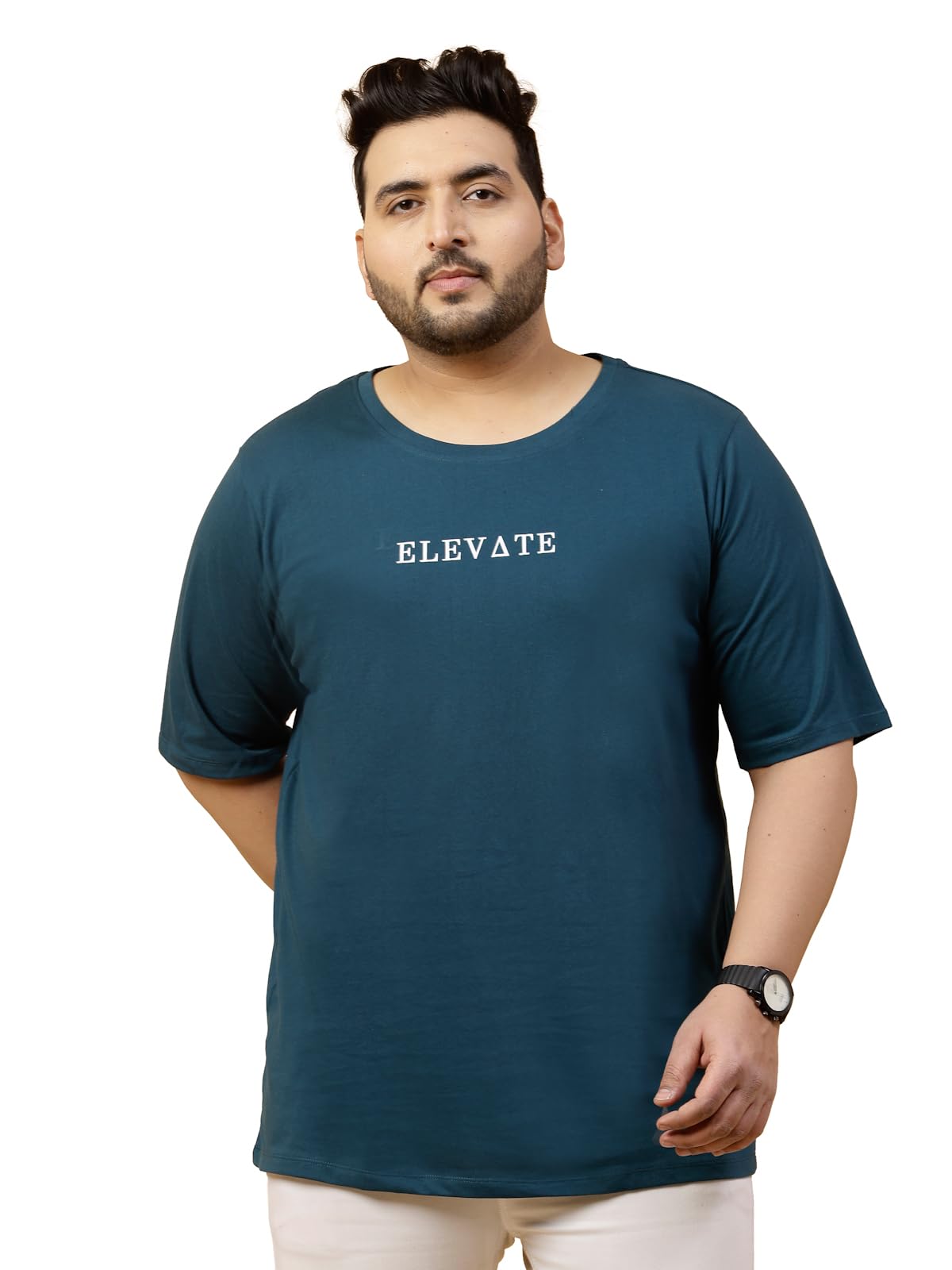 Rigo Printed Oversized T-Shirts for Men | Plus Size Oversized Tees for Men | Drop Shoulder T-Shirt for Men Teal