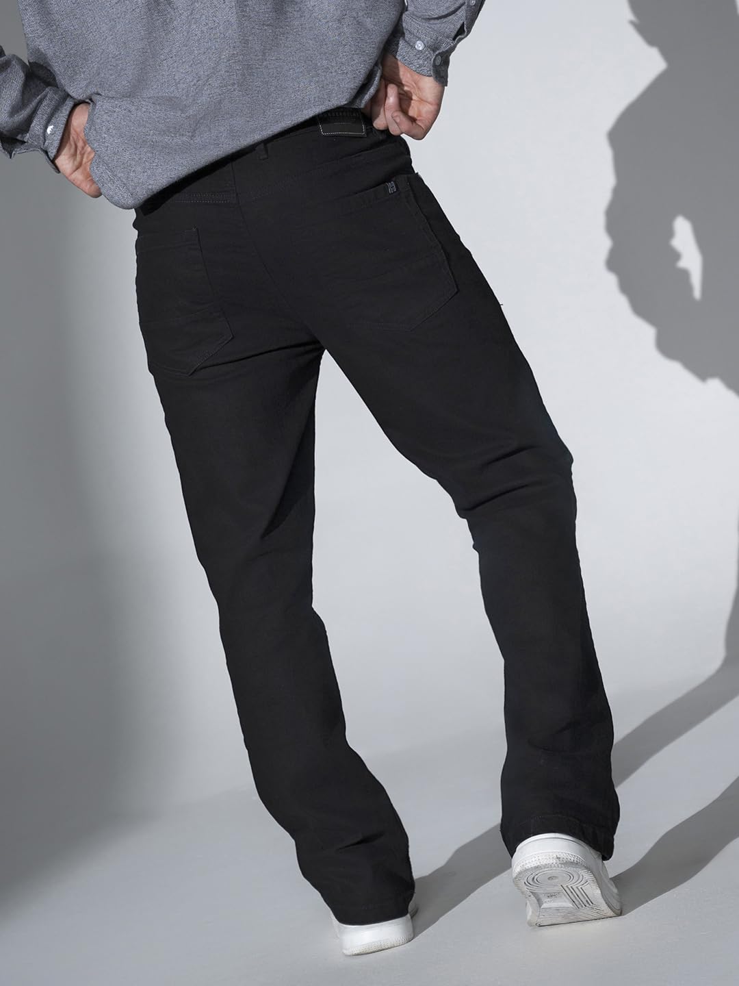 Hubberholme Men Black Regular Boot Cut Fit Jeans