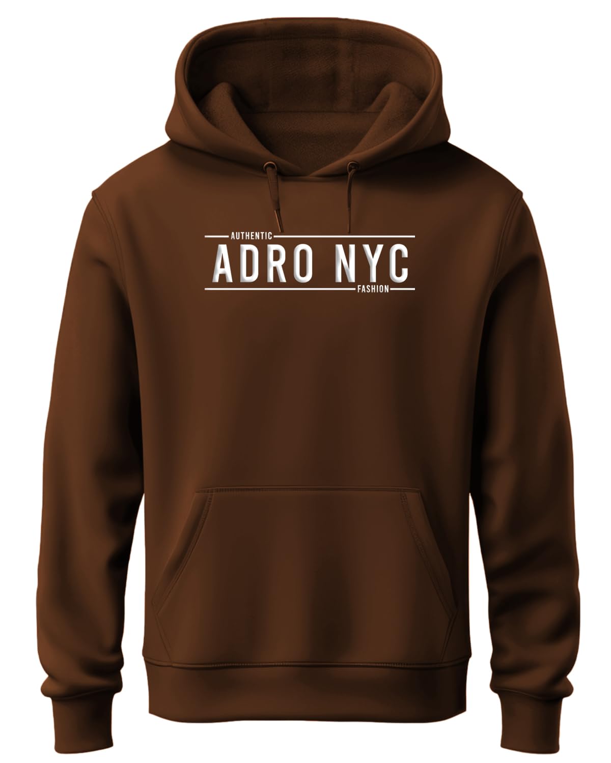 ADRO Men's Cotton Neck Hooded Regular Sweatshirt (H24-BR_Downtown Brown, Small