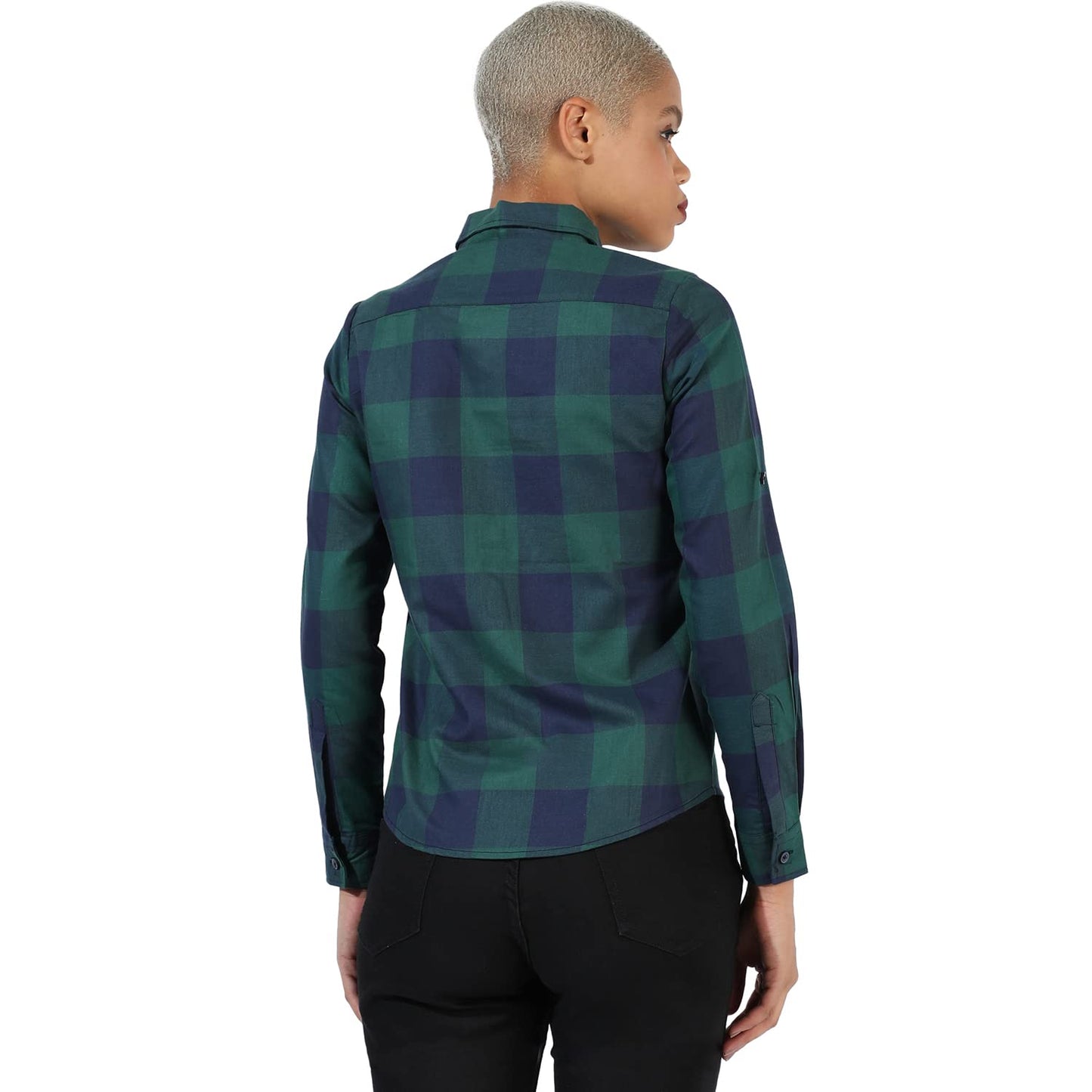 Campus Sutra Womens Multicolour Checkered Button Up Spread Collar Long Sleeve Regular Fit Shirt for Casual Wear | Shirt Crafted
