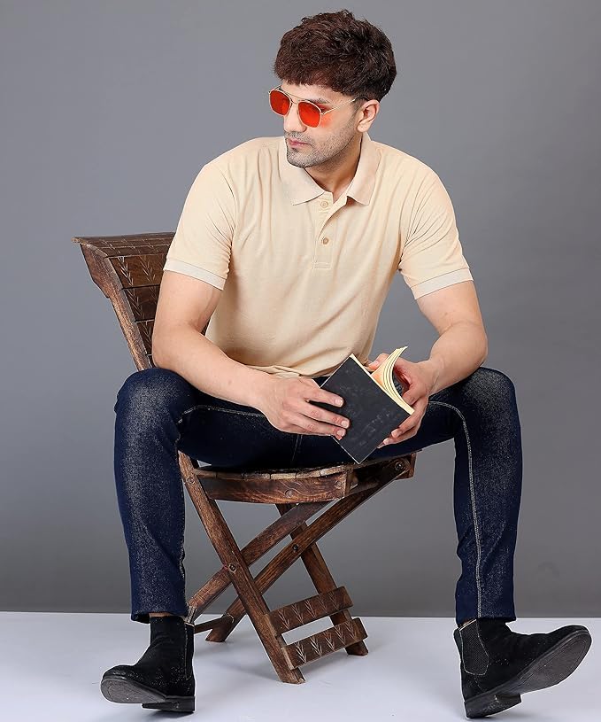 Baghadbillo MenS Regular Fit Solid Polo Half Sleeve T-Shirt