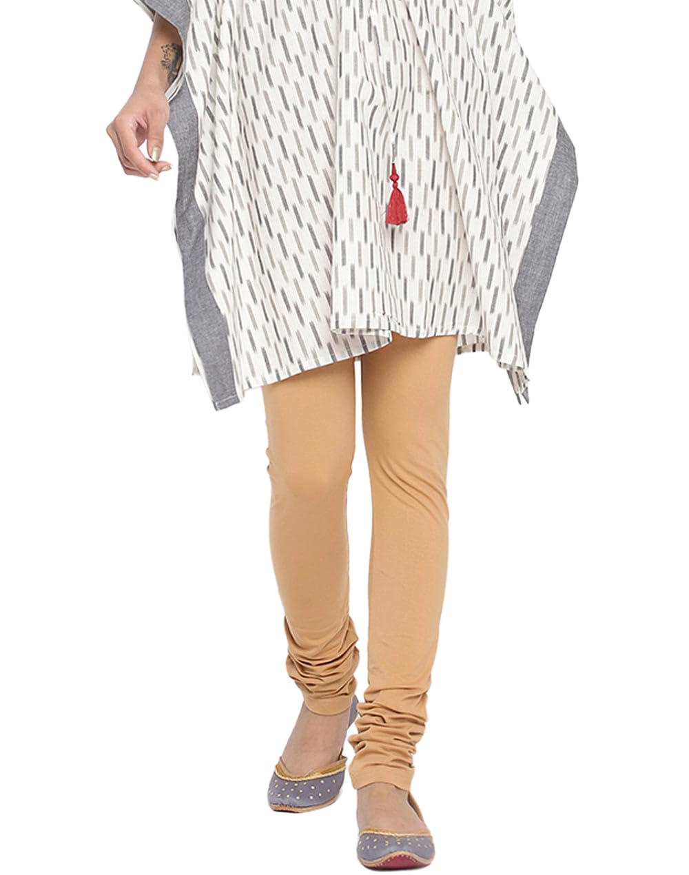 Fabindia Women's Beige Cotton Solid Churidar