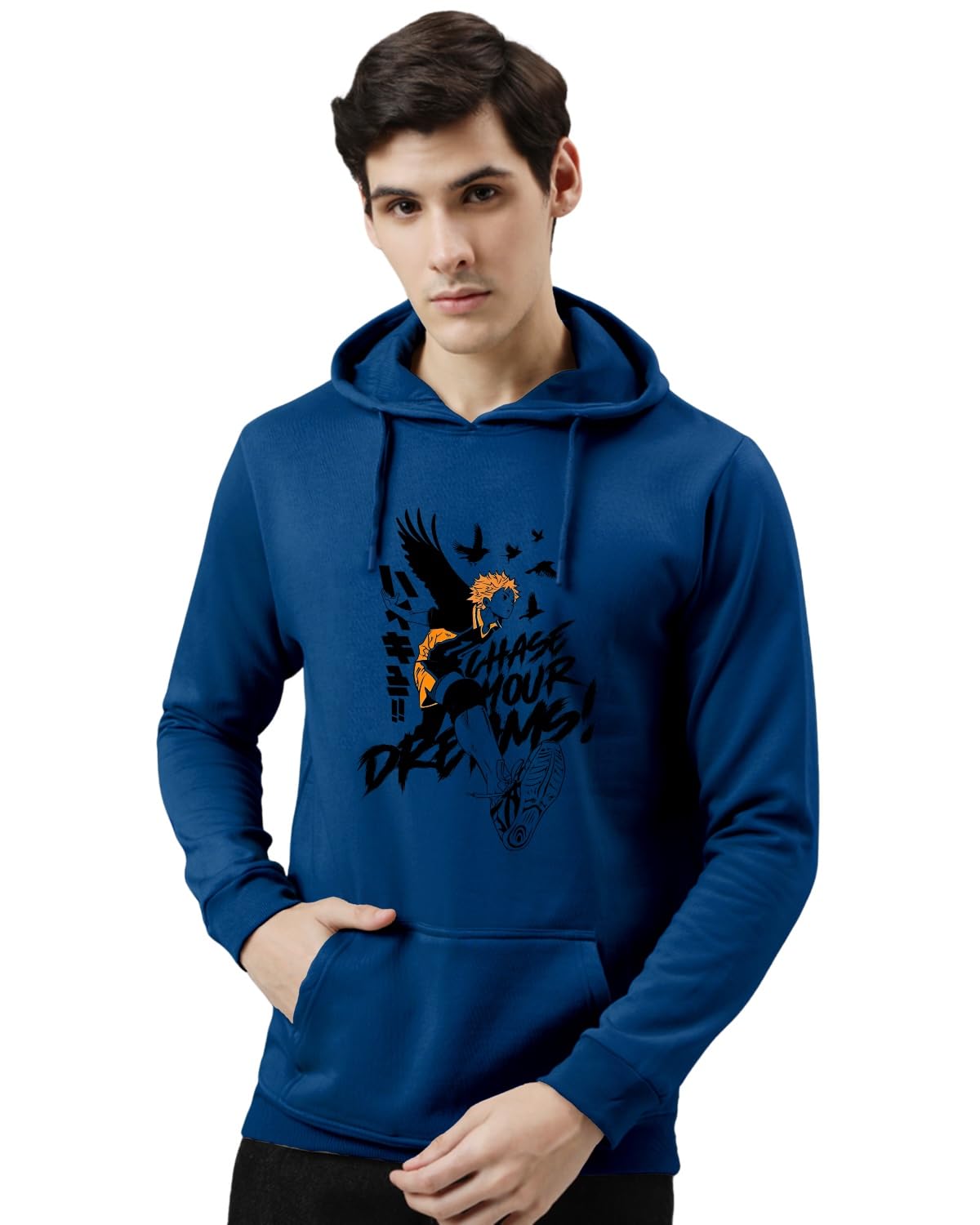ADRO Anime Hoodies for Men, 320 GSM Soft Cotton Hoodie, Long Lasting Anime Printed Hoodie for Winter | Mens Hoodies | Sweatshirt