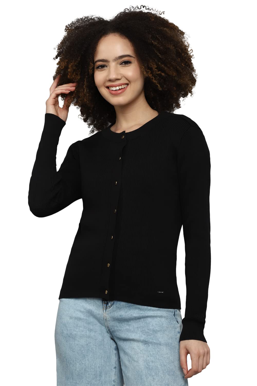Allen Solly Women Solid Casual Round Neck Sweater