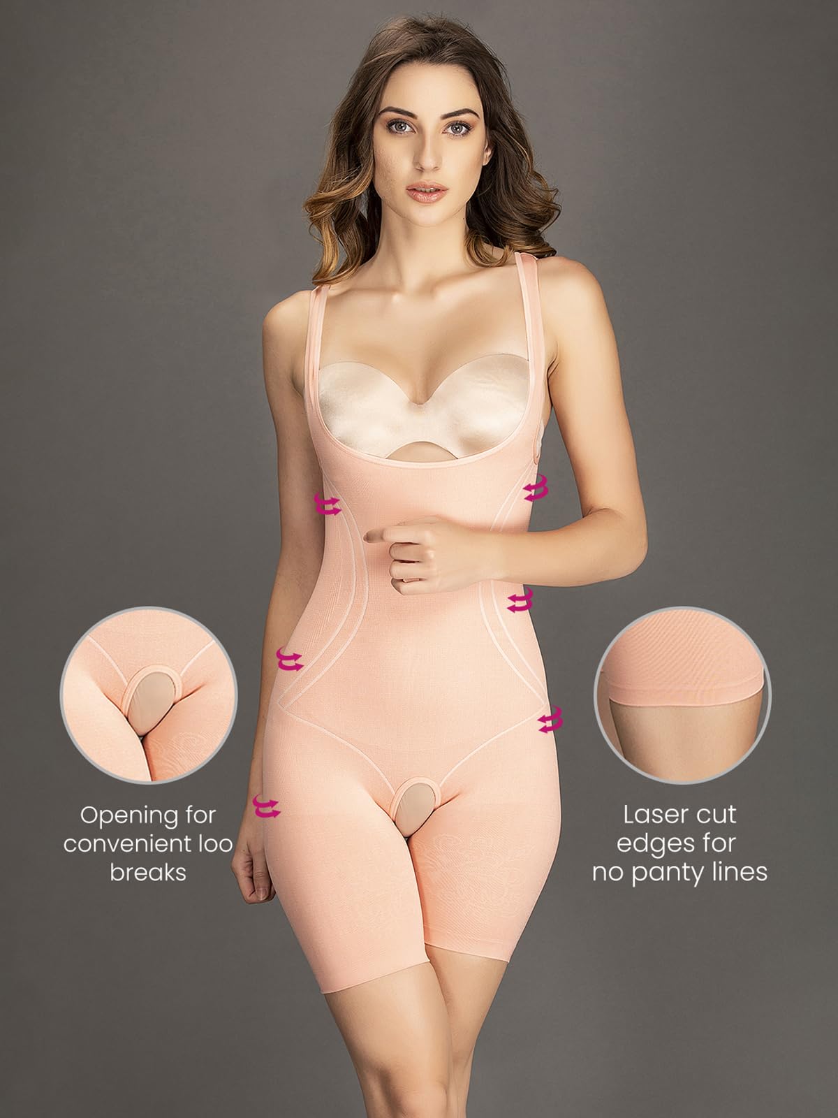 Clovia Womens Other Shapewear (SW0002F16-L/XL_Orange X-Large
