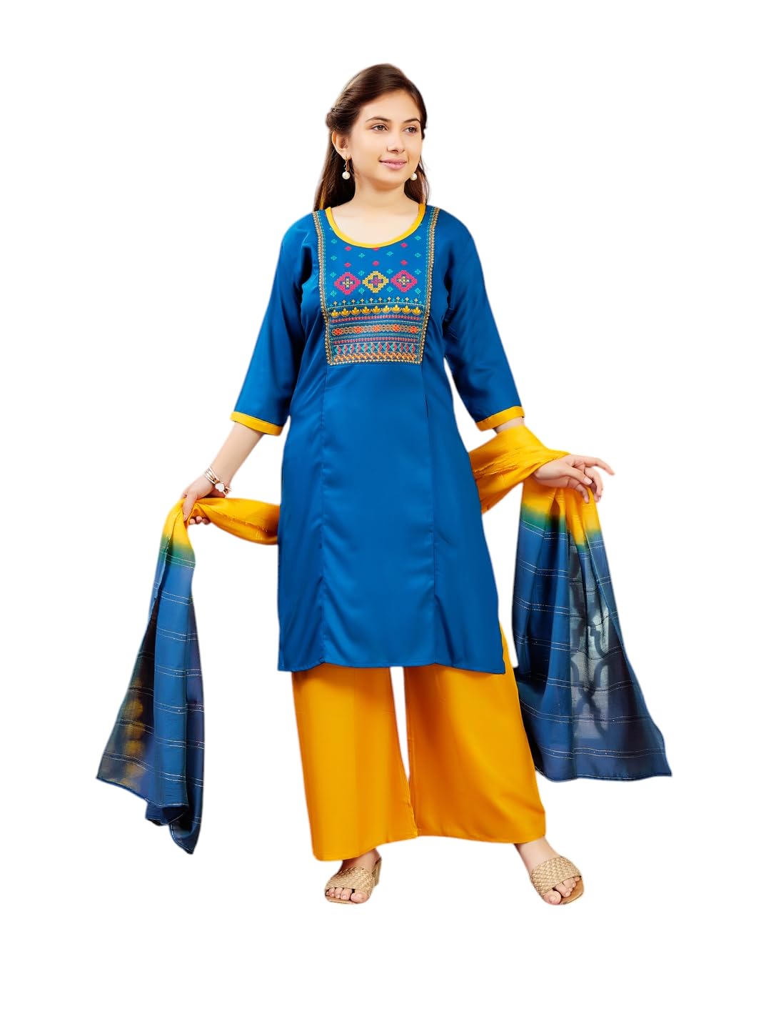 Aarika Girls Cotton Regular Tunic Shirt (Kurti-H-3_Dark Green_40)