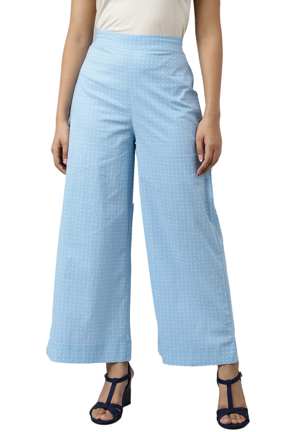 Aurelia Printed Pure Cotton Strechable Palazzo Pants for Women | Ankle Length Palazzo Pants for Women | Pure Cotton Palazzo Pant