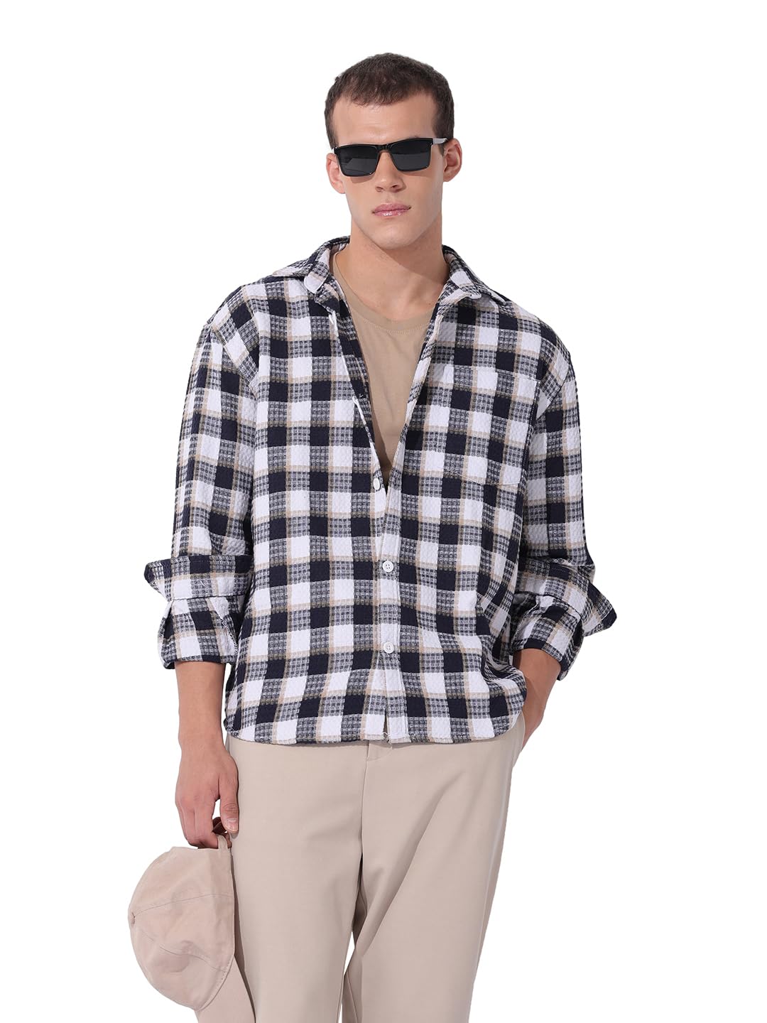 The Indian Garage Co Mens Checkered Relaxed Fit Shirt