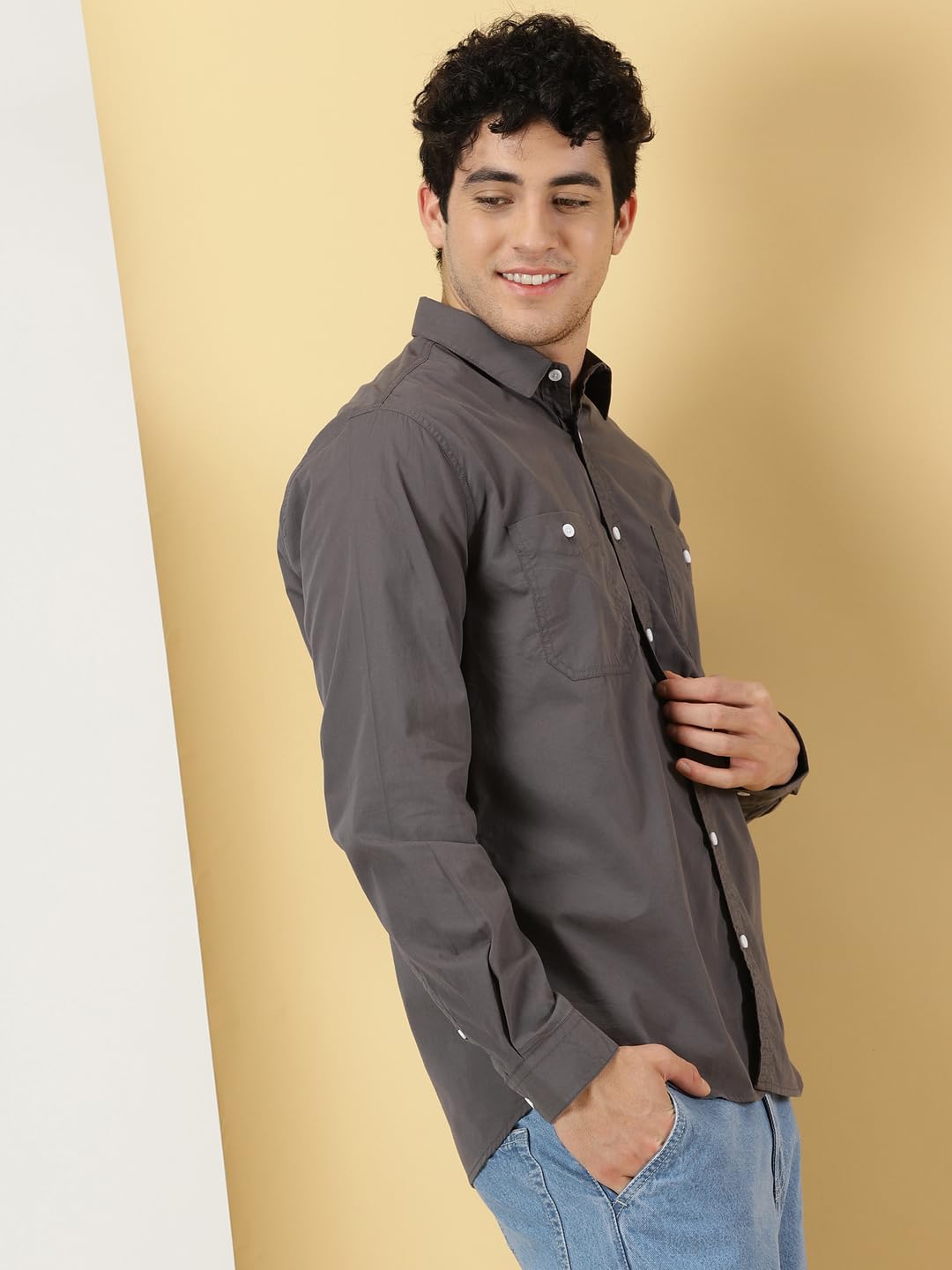 Thomas Scott Mens Regular Fit Shirt (TS1229_Grey