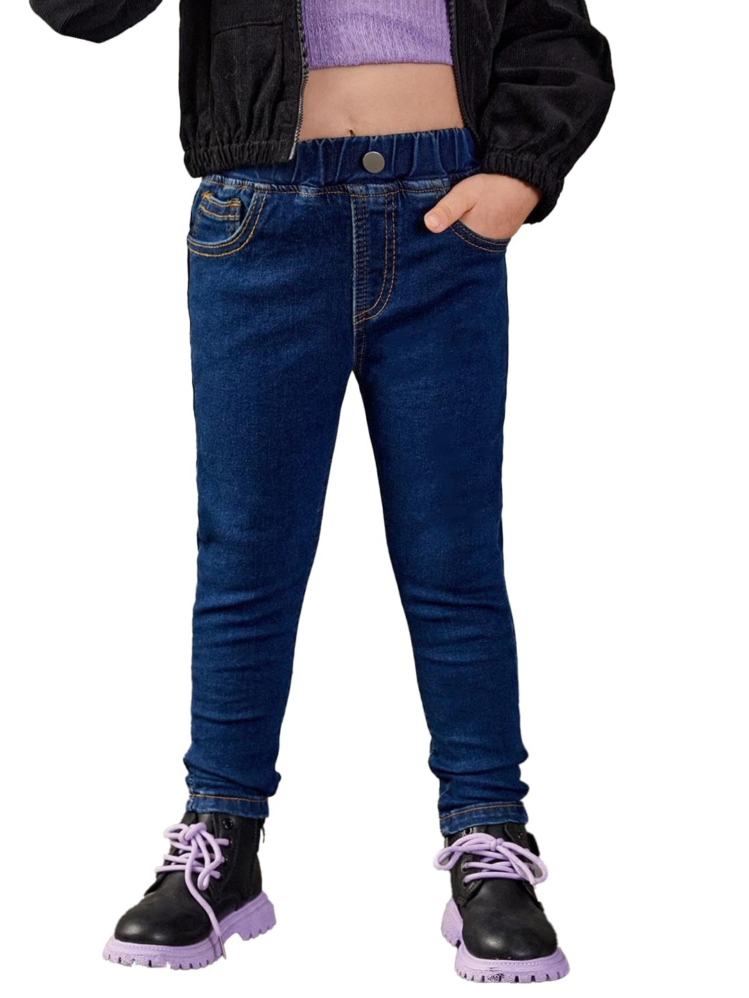 Kotty Girls Skinny Fit Solid Jeans