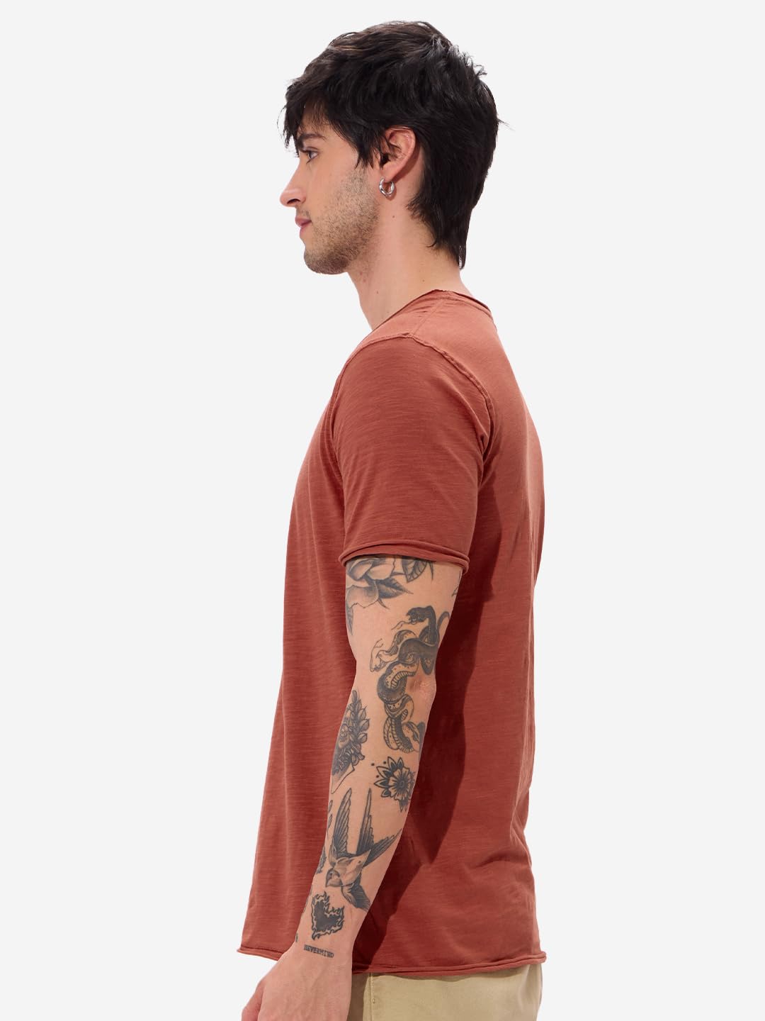 The Souled Store Rockstar Tee: Rusty Red Men and Boys Short Sleeves Round Neck Regular Fit Cotton T-Shirts