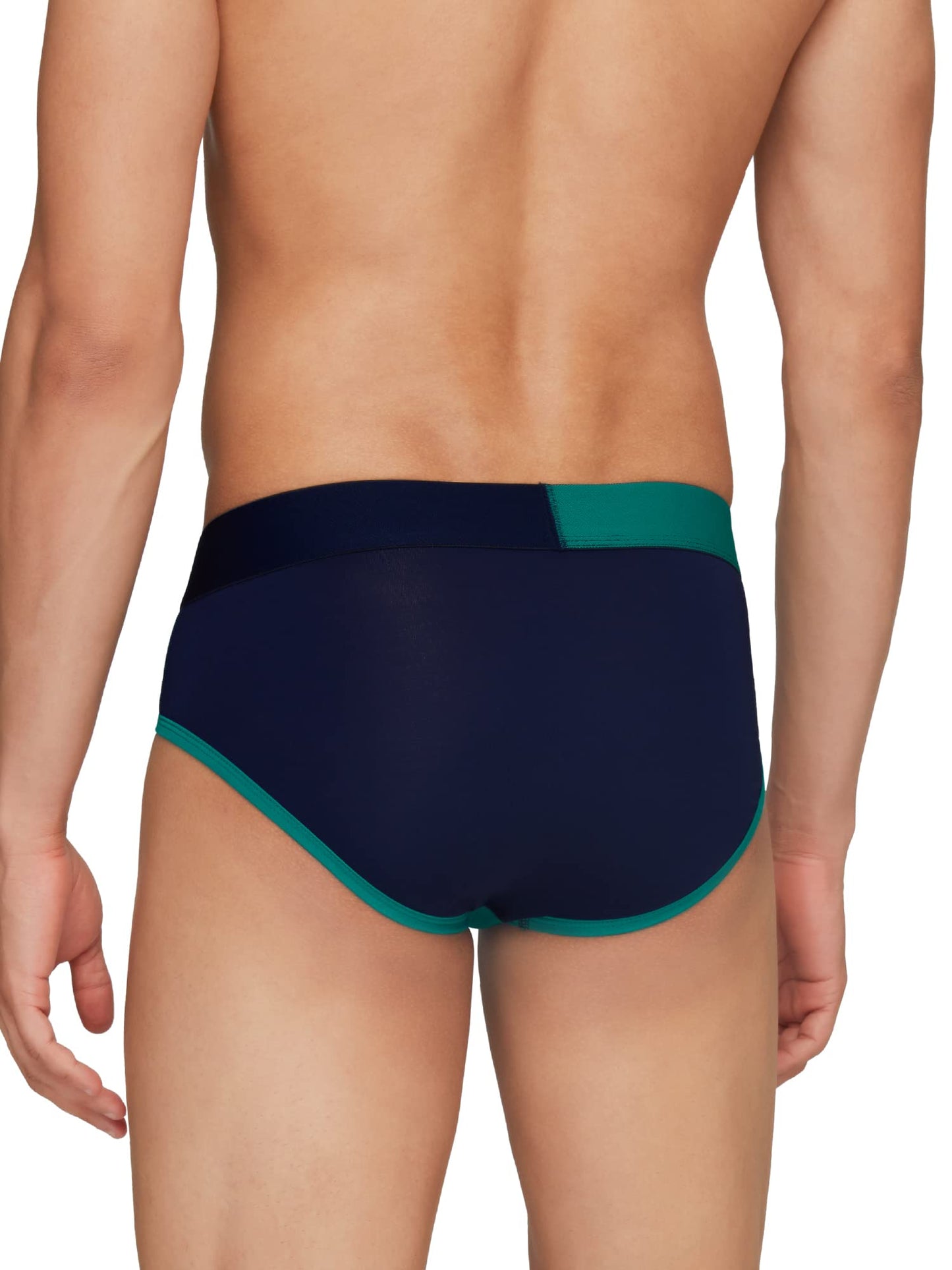 XYXX Mens Underwear Dualist IntelliSoft Antimicrobial Micro Modal Brief Pack of 5 (Navigate & Black Iris;Lime Punch & Black;Bla