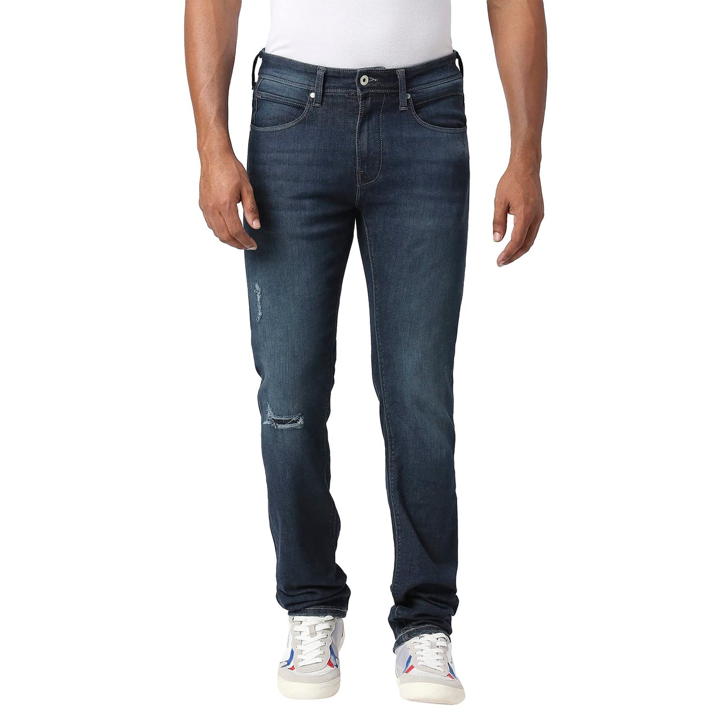 Pepe Jeans Men Mid Rise Slim Fit Jeans,Blue,34