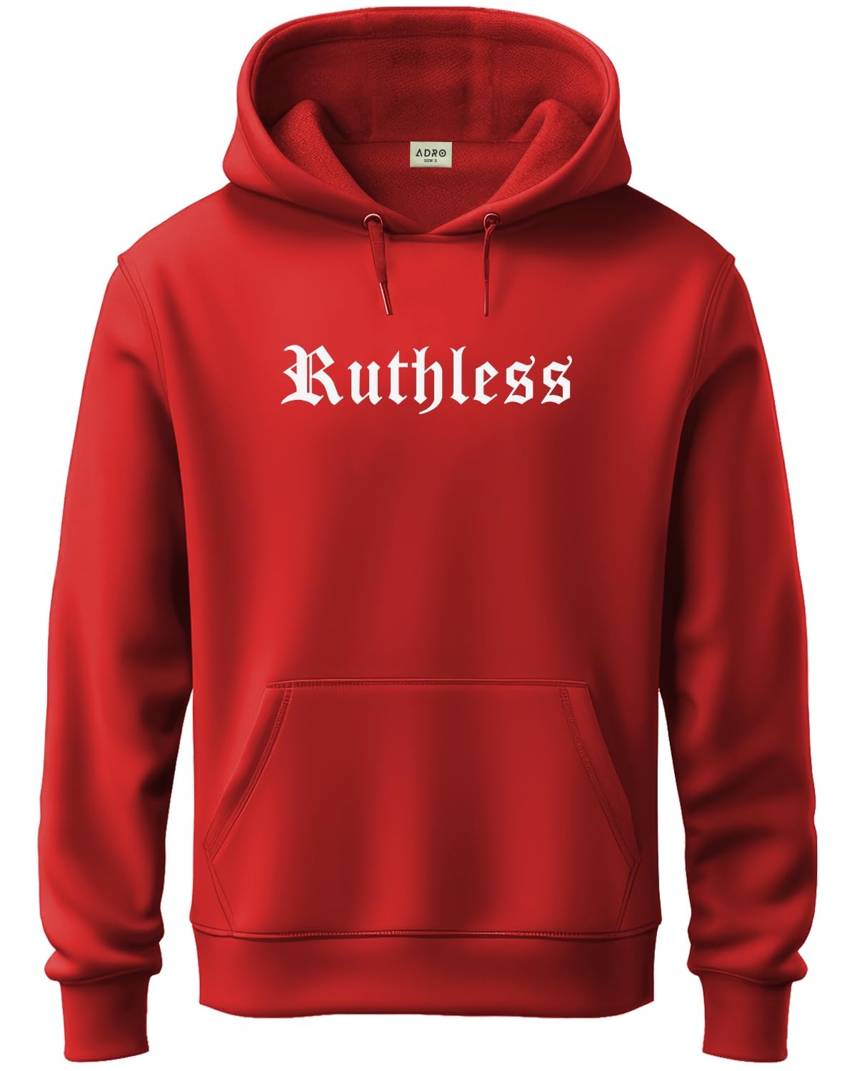 ADRO Mens Cotton Neck Hooded Sweatshirt (H24-RUTH-RD_Red
