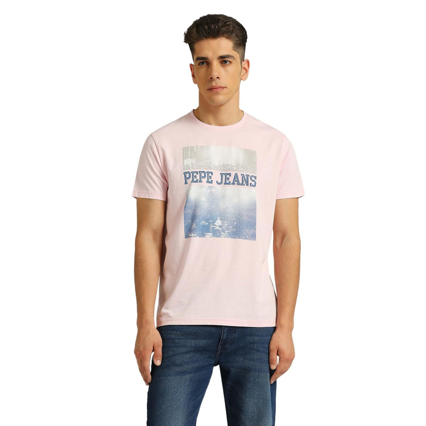 Pepe Jeans Pink Graphic Printed Short Sleeve T-Shirt