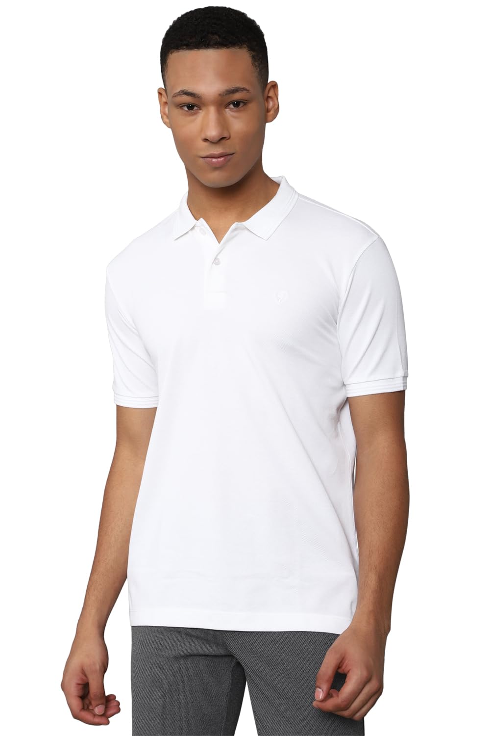 Allen Solly Men Regular Fit Solid Casual Cotton Half Sleeve Polo Shirt