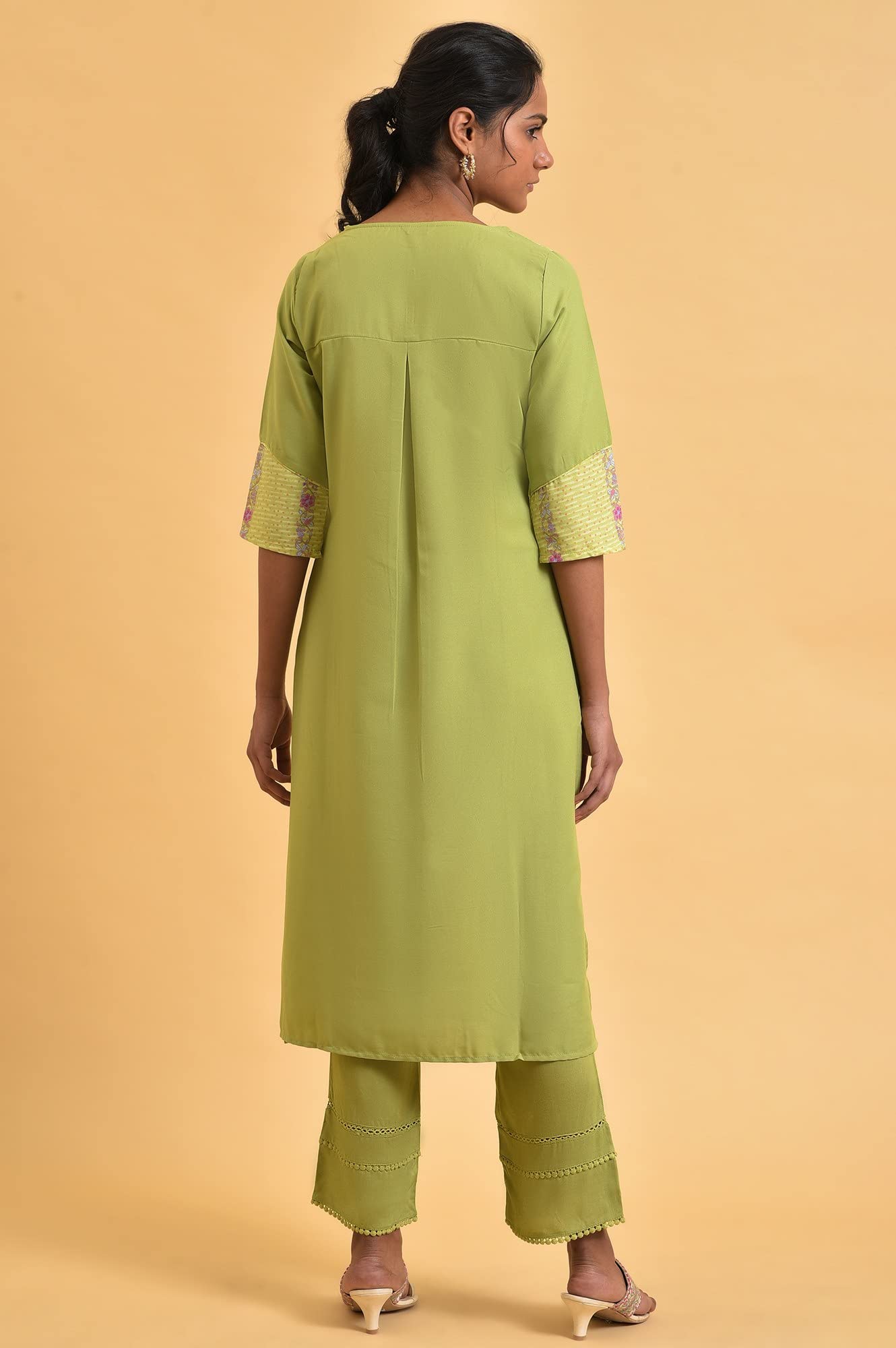 W for Woman Women Polyester Floral Printed Straight Summer Regular Kurta
