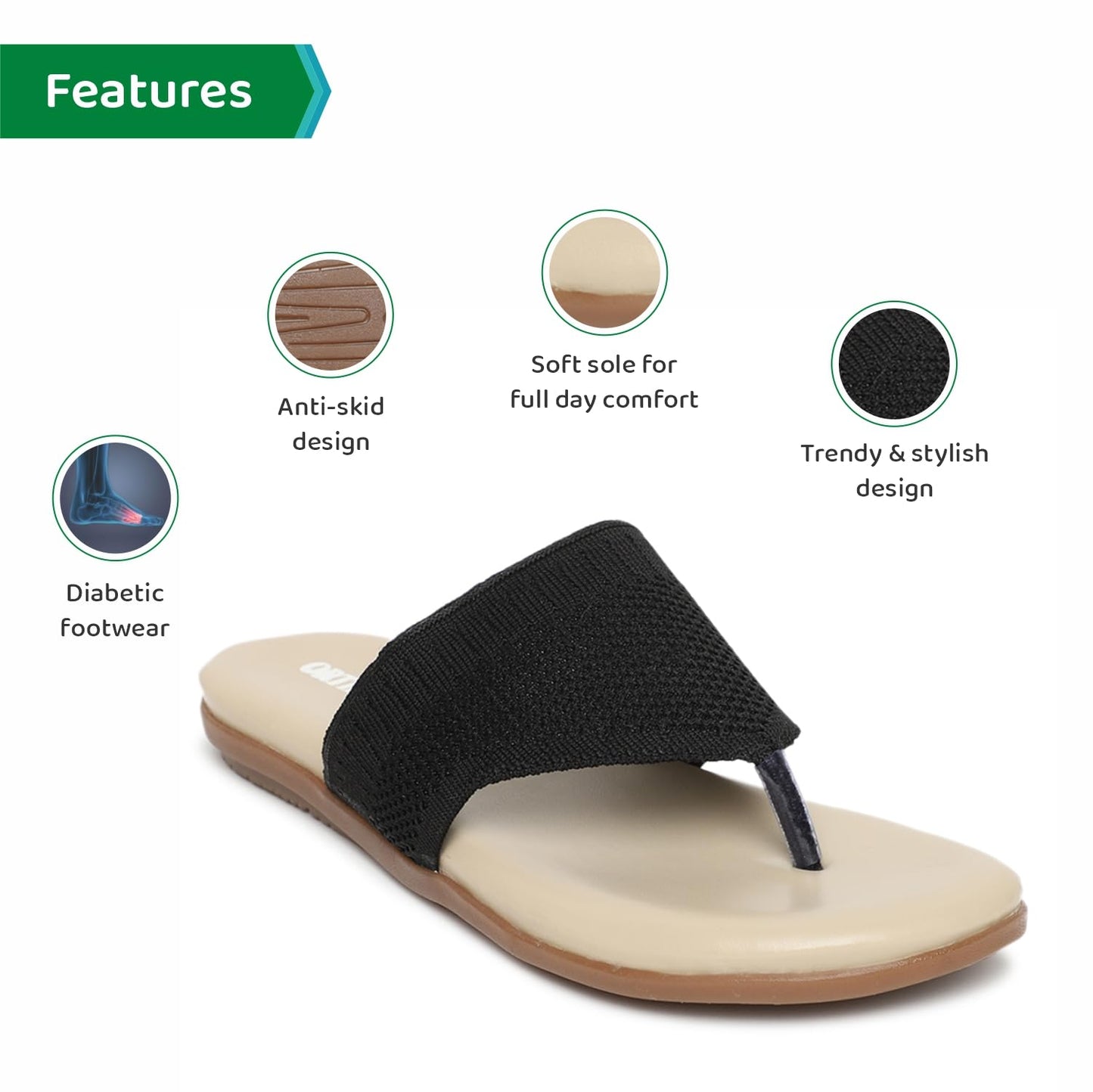 Ortho Joy Fancy Doctor Slippers | Comfortable Flat Sandals For Women Stylish
