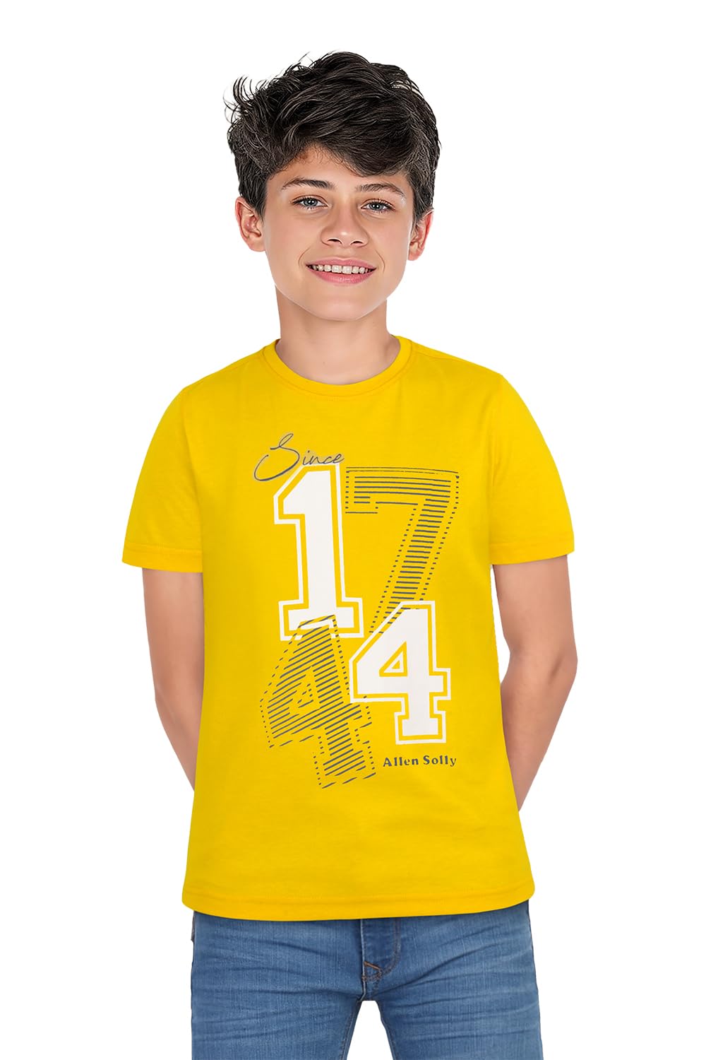 Allen Solly Boys Printed Graphic Casual Cotton Crew Neck T-Shirt