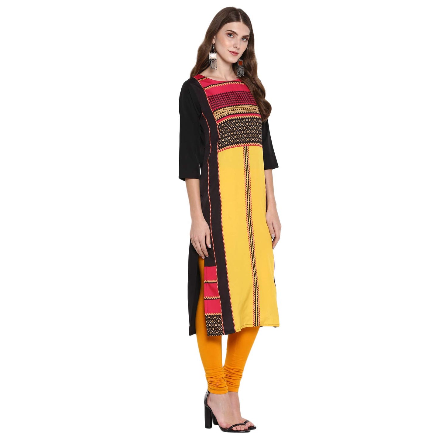 GoSriKi Women's Crepe Straight Kurta Pack of 02