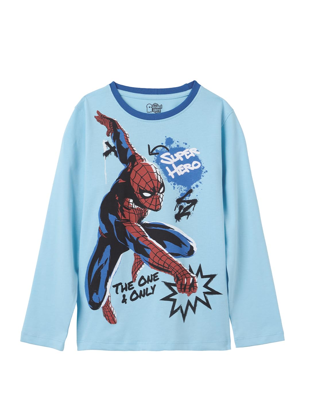 The Souled Store Official Spider-Man : One & Only Boys Round Neck Multicolor Color Blocked Cotton Full Sleeve T-Shirts