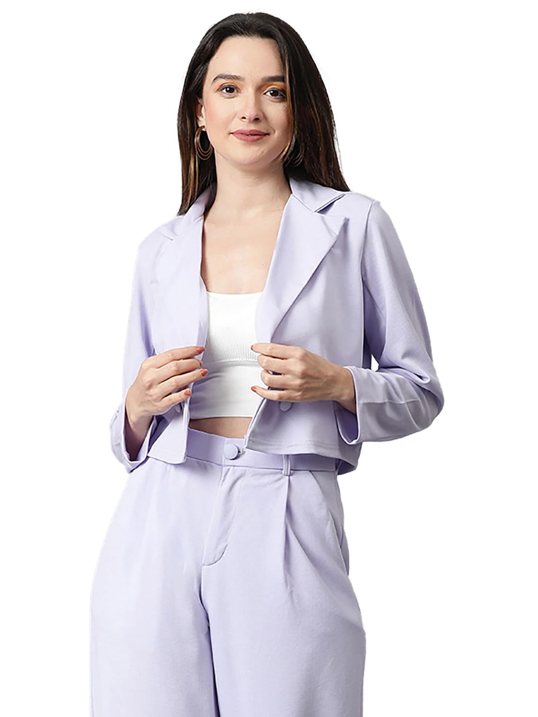 Kotty WomenS Solid Single Breasted Casual Blazer Light Purple