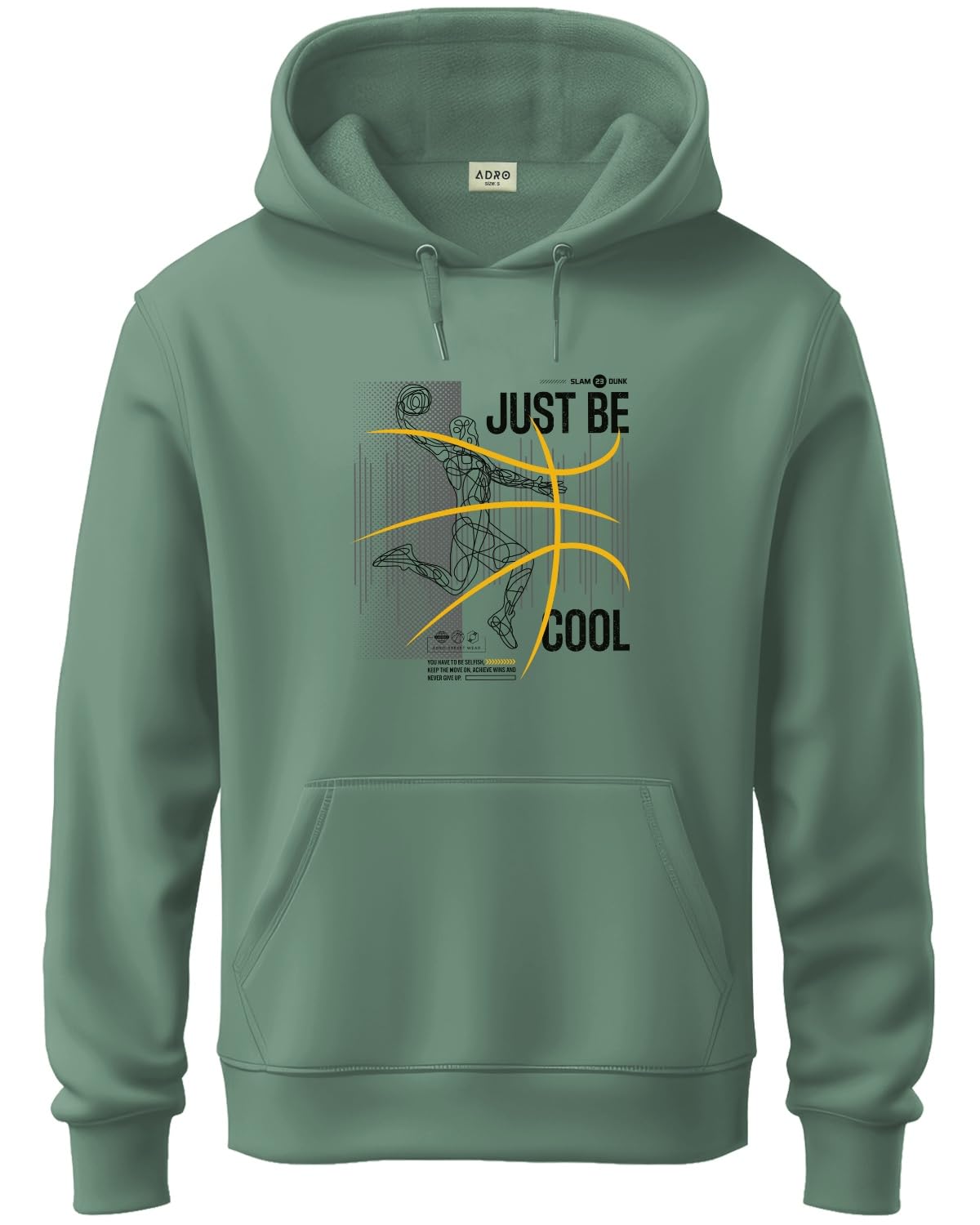 ADRO Men's Cotton Blend Neck Hooded Regular Sweatshirt (H24)