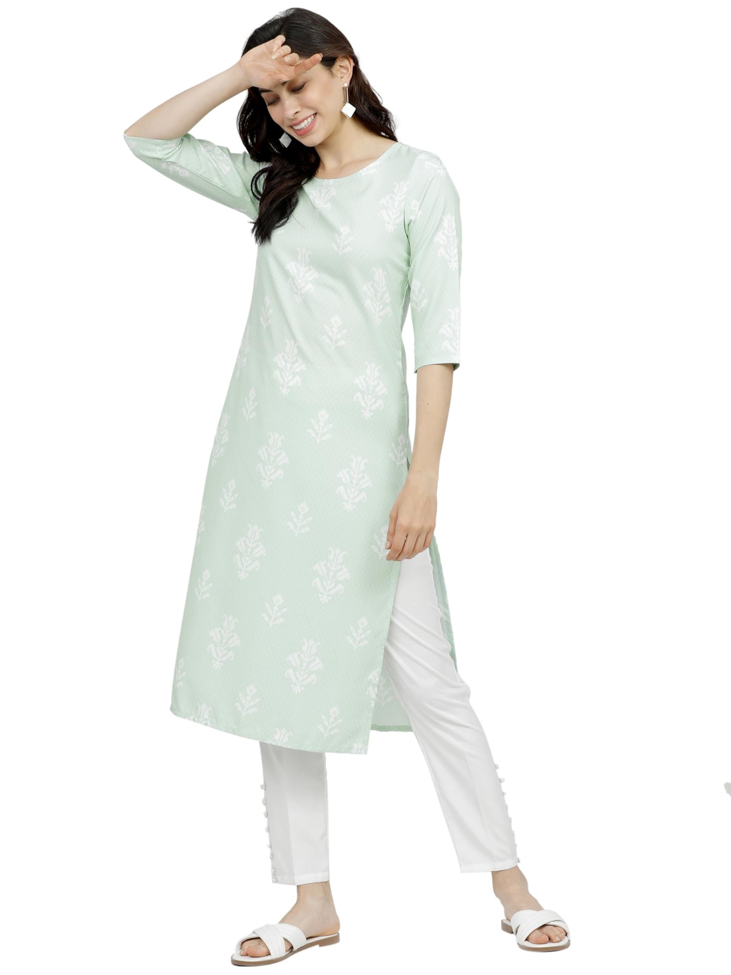 Ketch Women'S Polyester Regular Fit Fashion Kurta Vest (Khku000028_Green, Xl