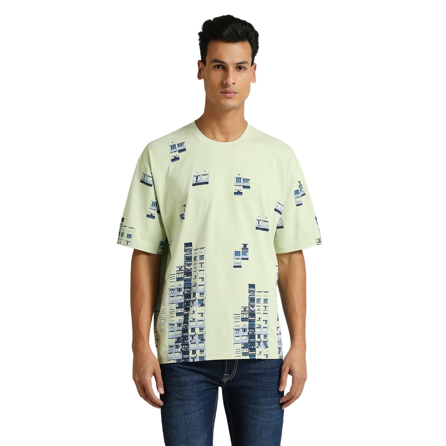 Pepe Jeans MenS Oversize Fit Graphic Printed T-Shirts Pistachio Green