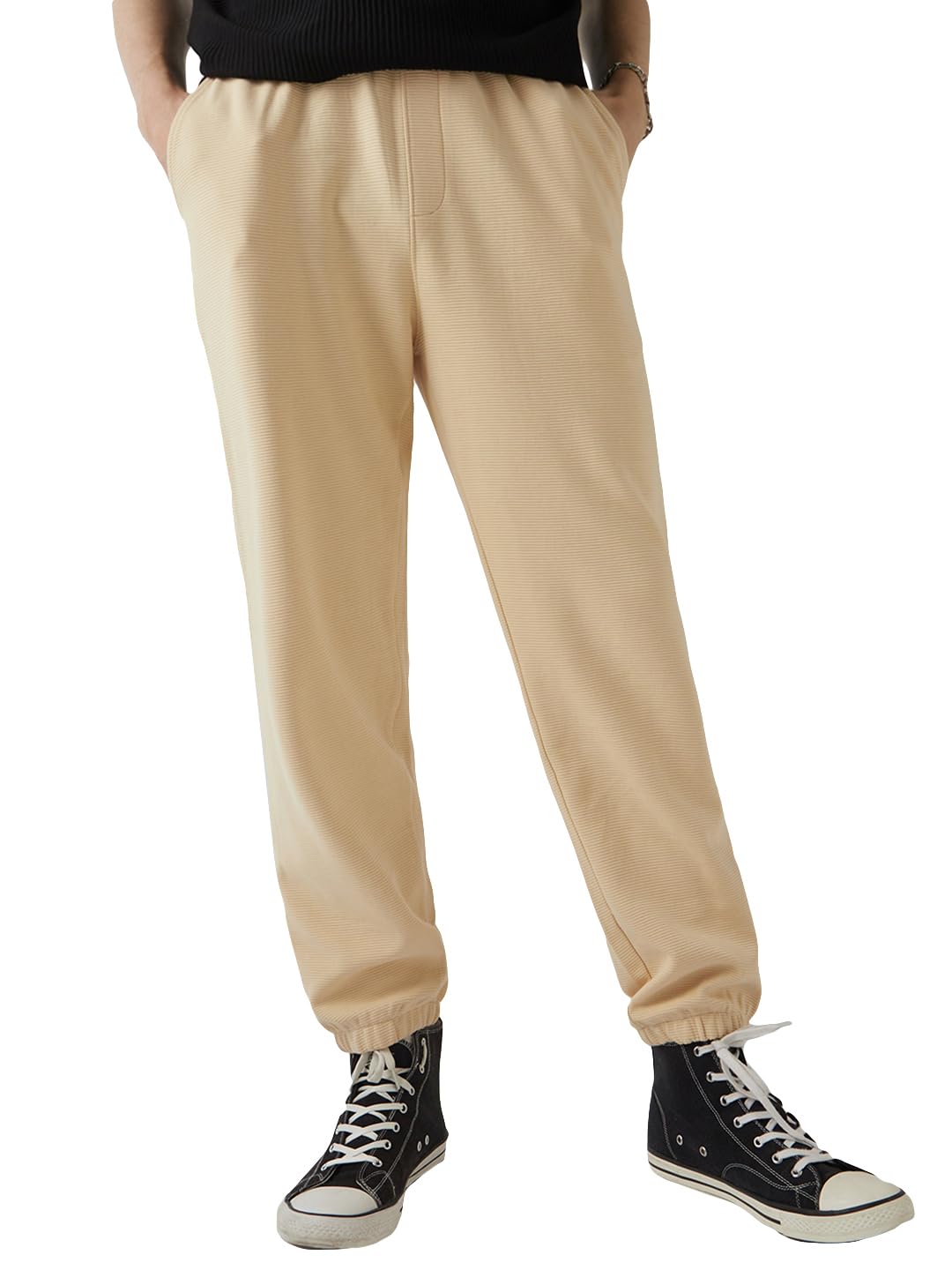 Bewakoof Heavy Duty 1.0 Mens Solid Regular Fit Cotton Blend Joggers_646501_Brown_XL