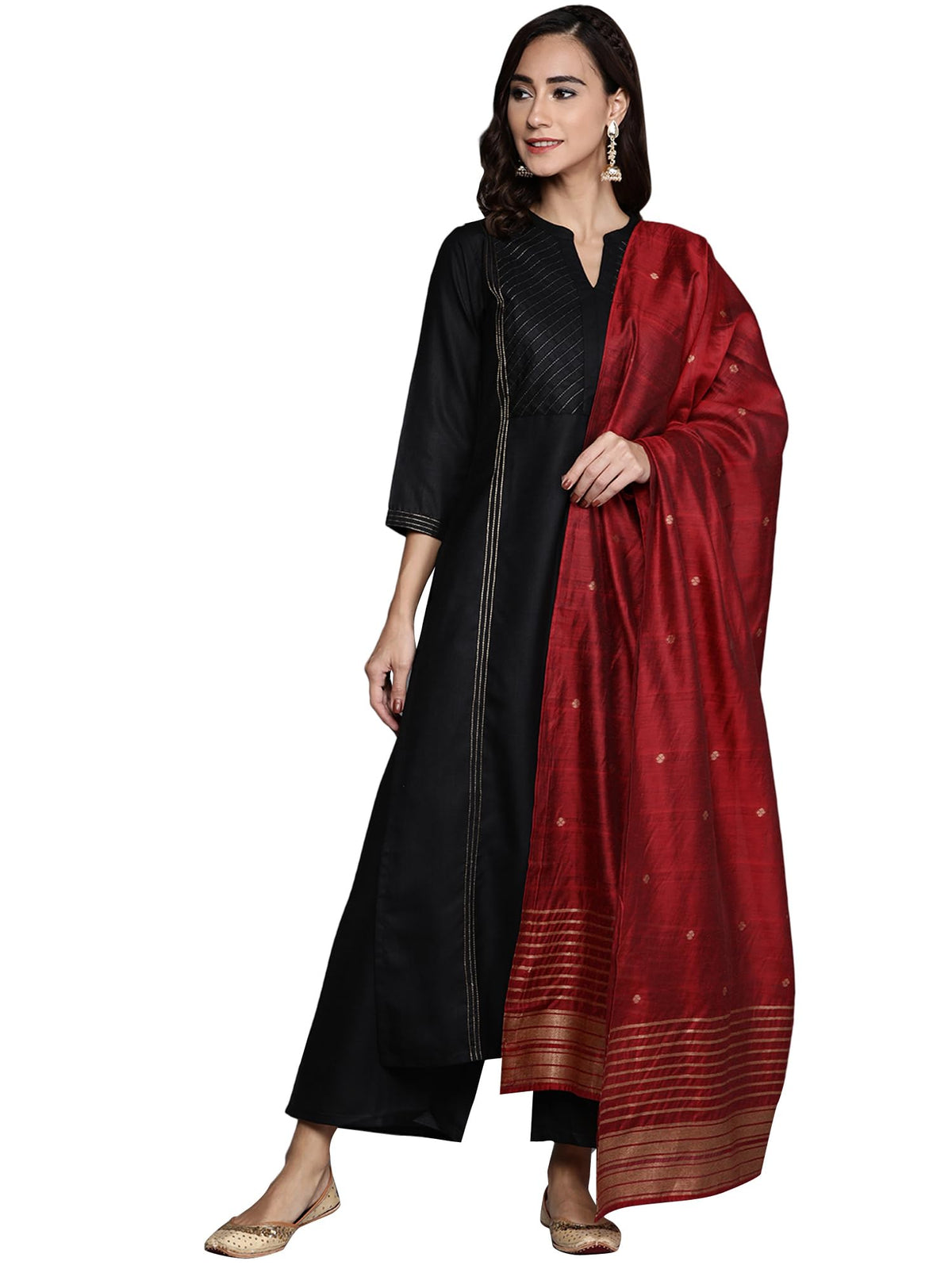 Libas WomenS Cotton Kurta Sets (20231O_Black