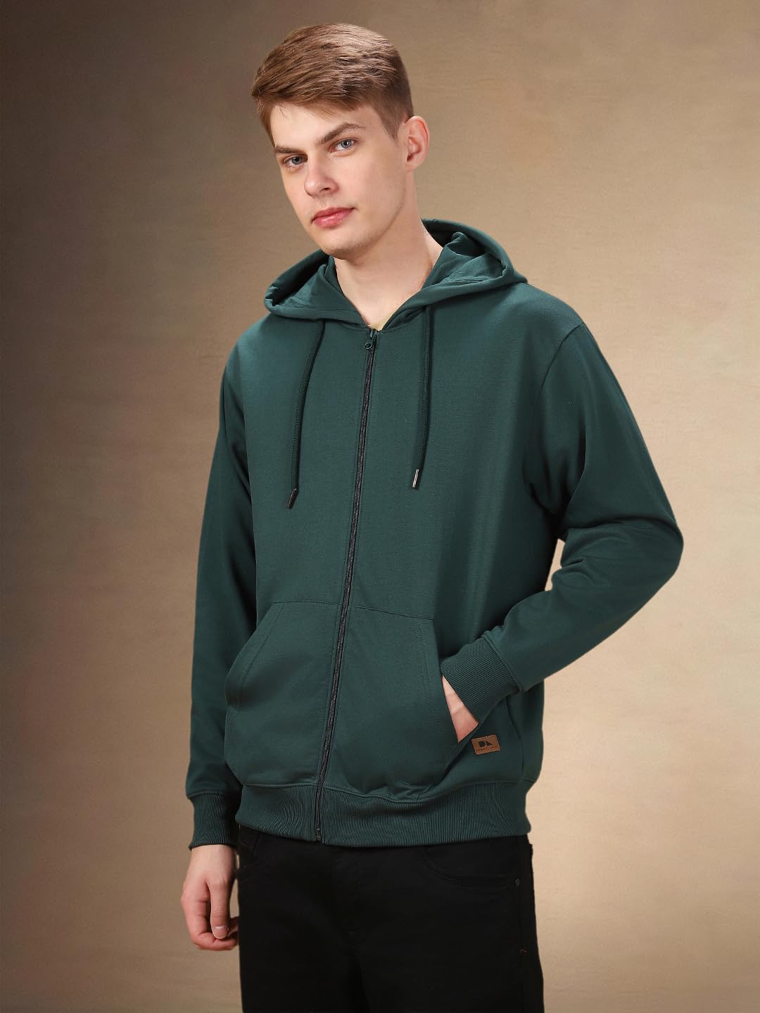 Dennis Lingo Men Solid Polycotton Regular Fit Full Sleeves Front-Open Sweatshirts Blue