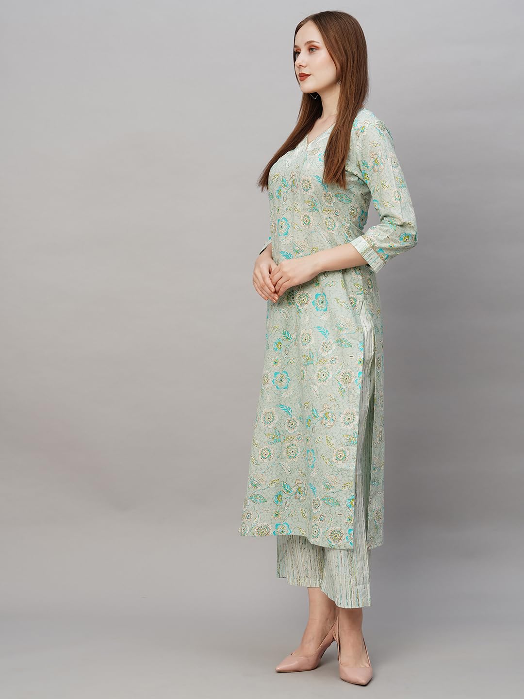 ANNI DESIGNER Women Cotton Kurta with Pant