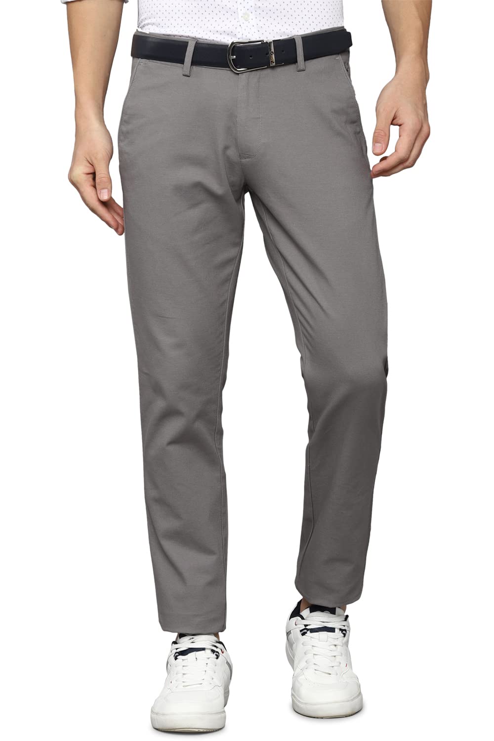 Allen Solly Men Slim Fit Solid Striped Casual Pants