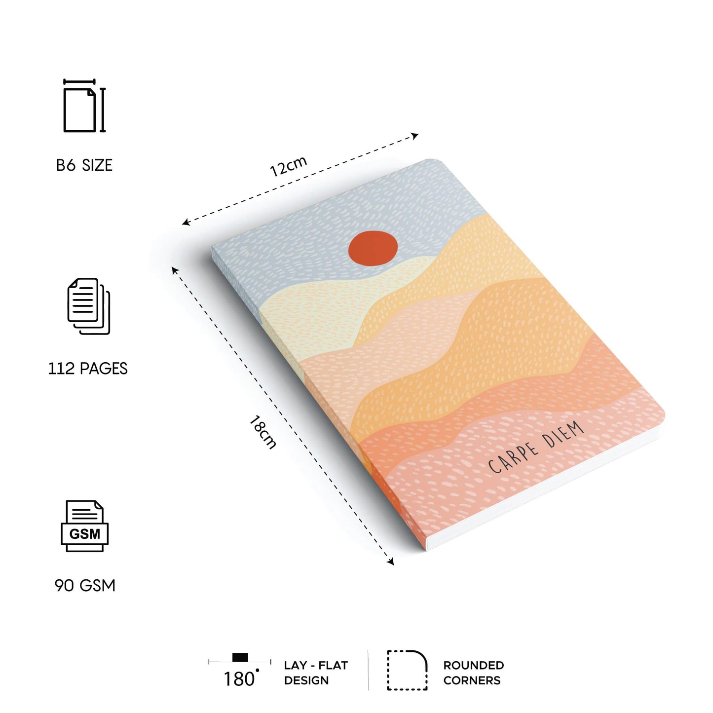 Factor Notes Notebook: 90 Gsm, B6, Ruled, 112 Pages Journal Diary (Carpe Diem)