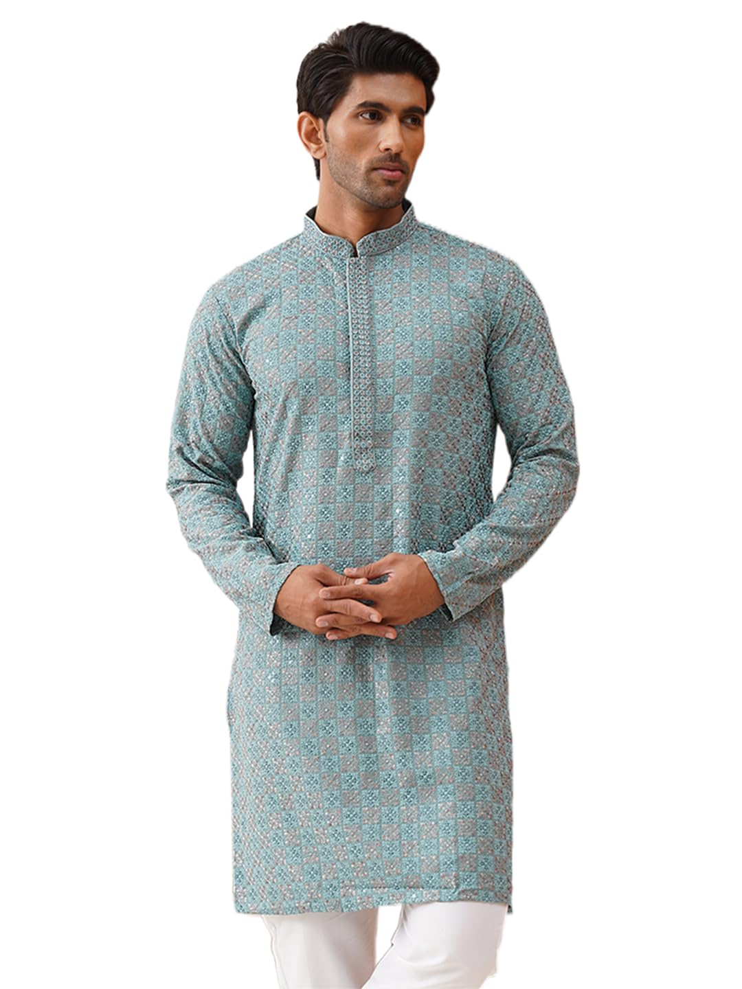 Jompers Mens Embroidered Staight Kurta Set