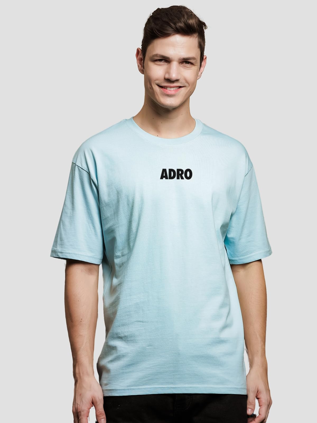 ADRO Oversize T Shirt for Men | Drop Shoulder Cotton T Shirt | Anime Oversize T-Shirt | Luffy T Shirt Gear 5| Trendy Front and B