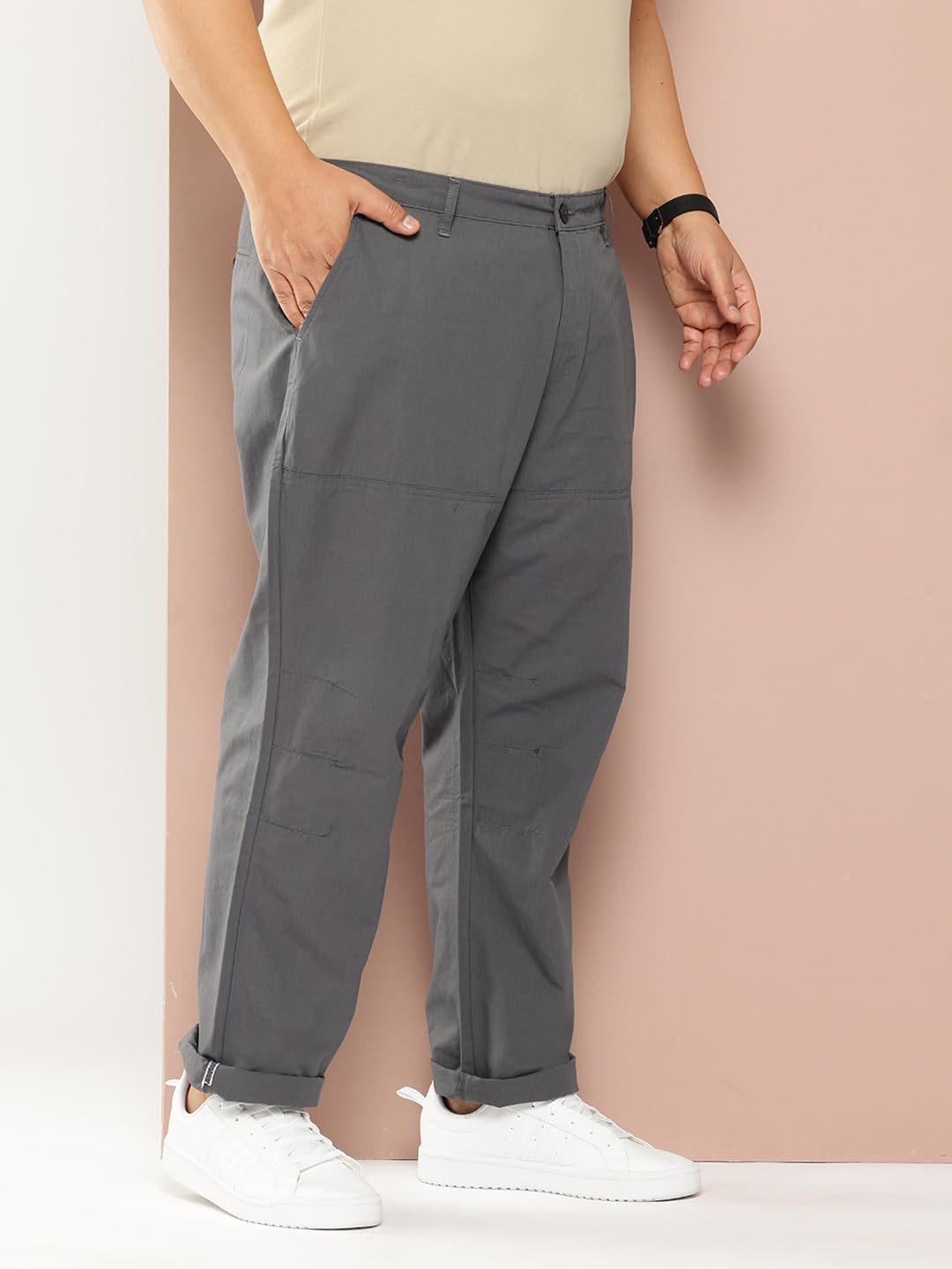 Thomas Scott Mens | Plus Size | Regular Fit | 100% Cotton | Breathable Fabric | Solid Color | Trouser | Chino | Casual Pants fo